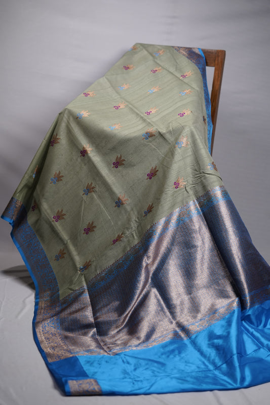 Pure Banarasi Handloom Tussar Georgette Saree