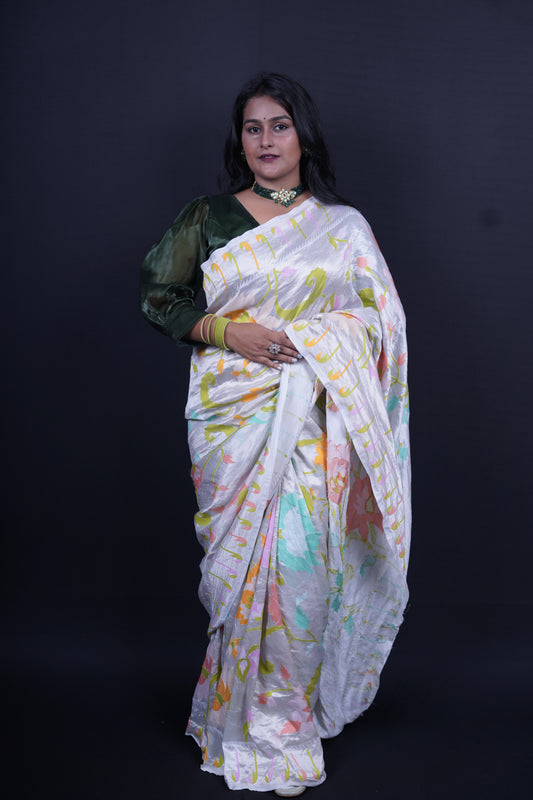Pure Banarasi Handloom Tussar Georgette Saree
