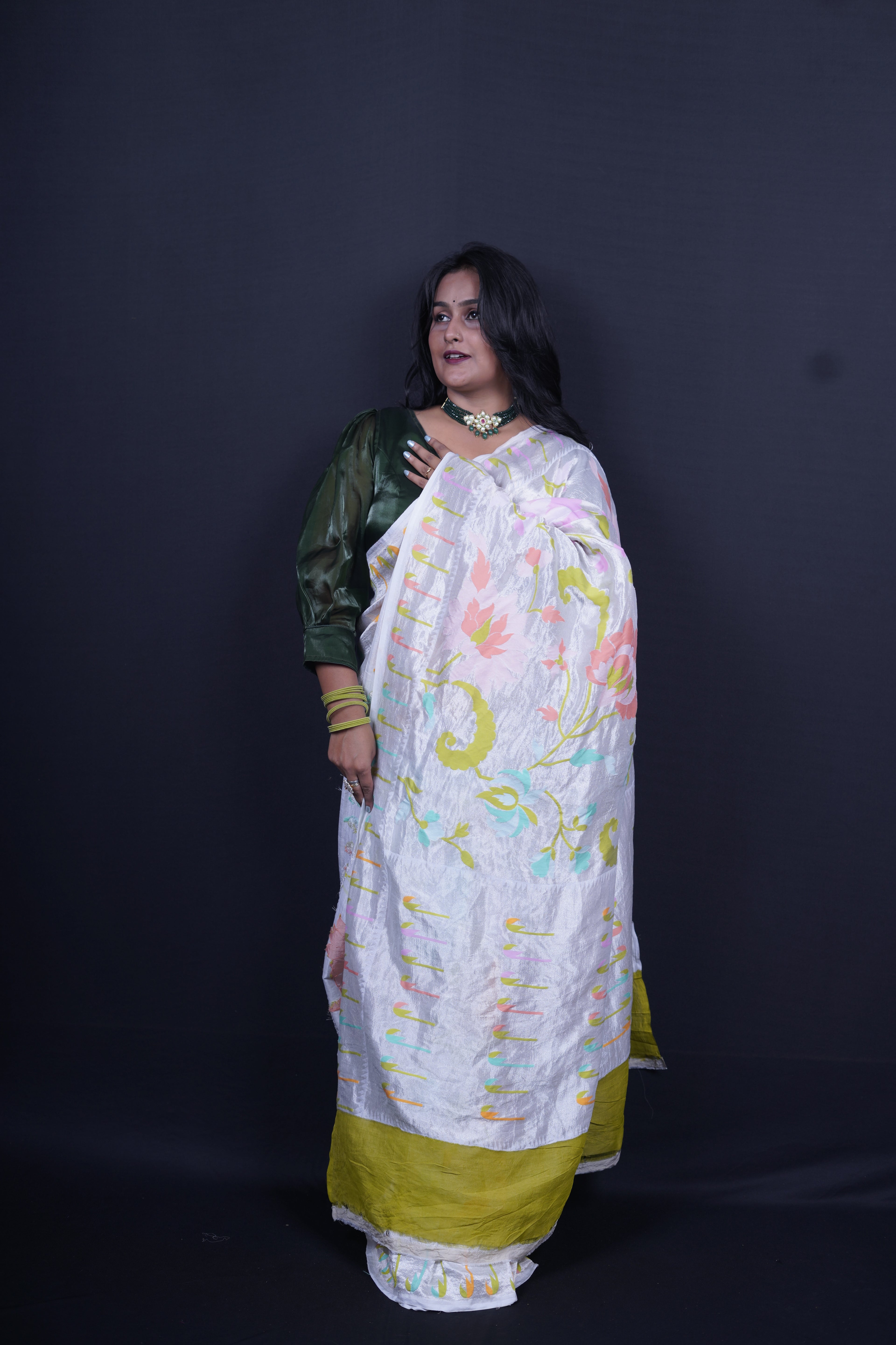 Pure Banarasi Handloom Tussar Georgette Saree