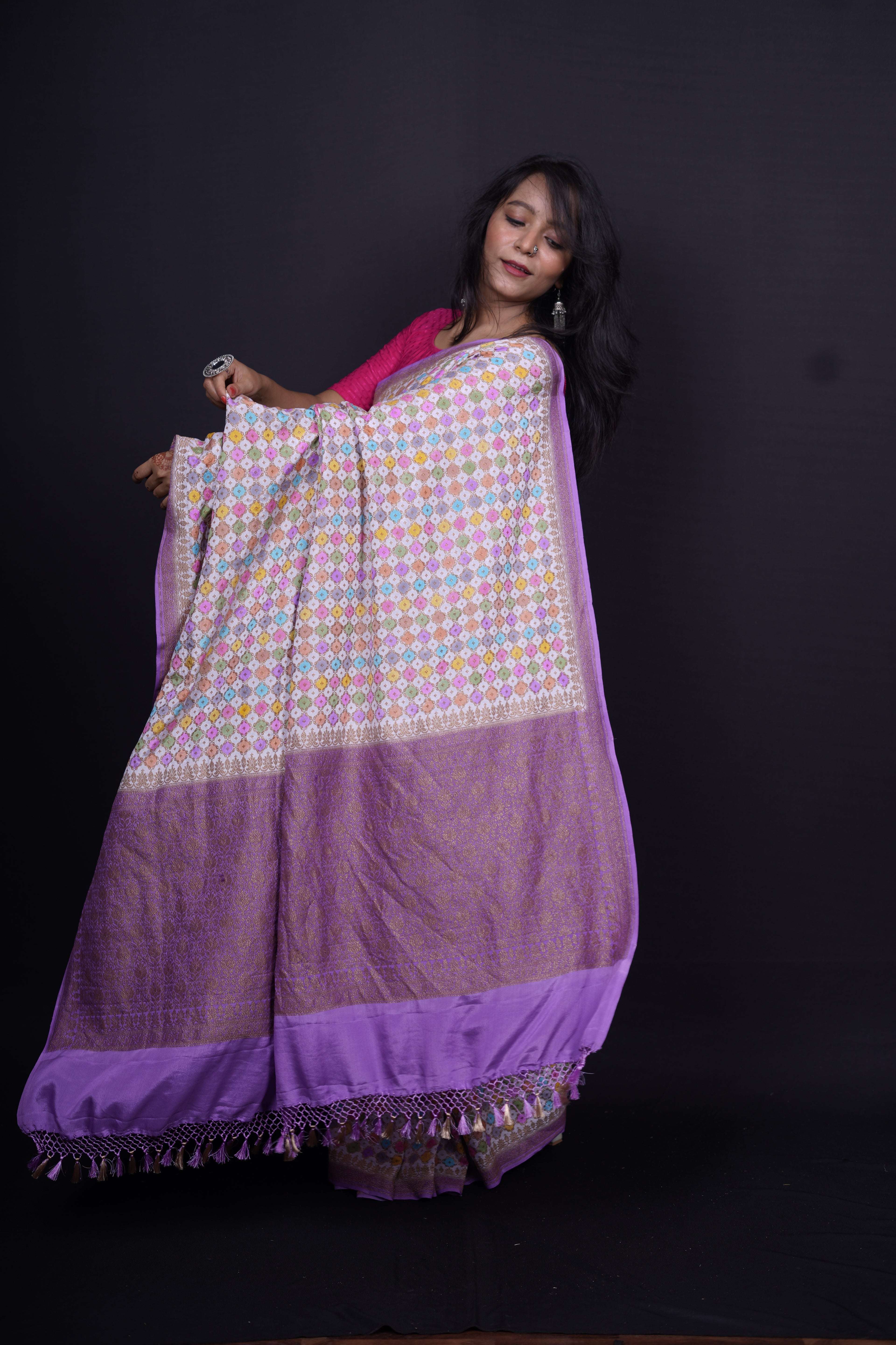 Pure Banarasi Handloom Rangkaat Moonga Silk Saree