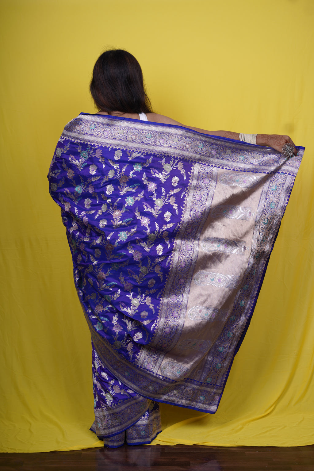 Pure Banarasi Handloom Katan Tilfi Jamdani  Saree