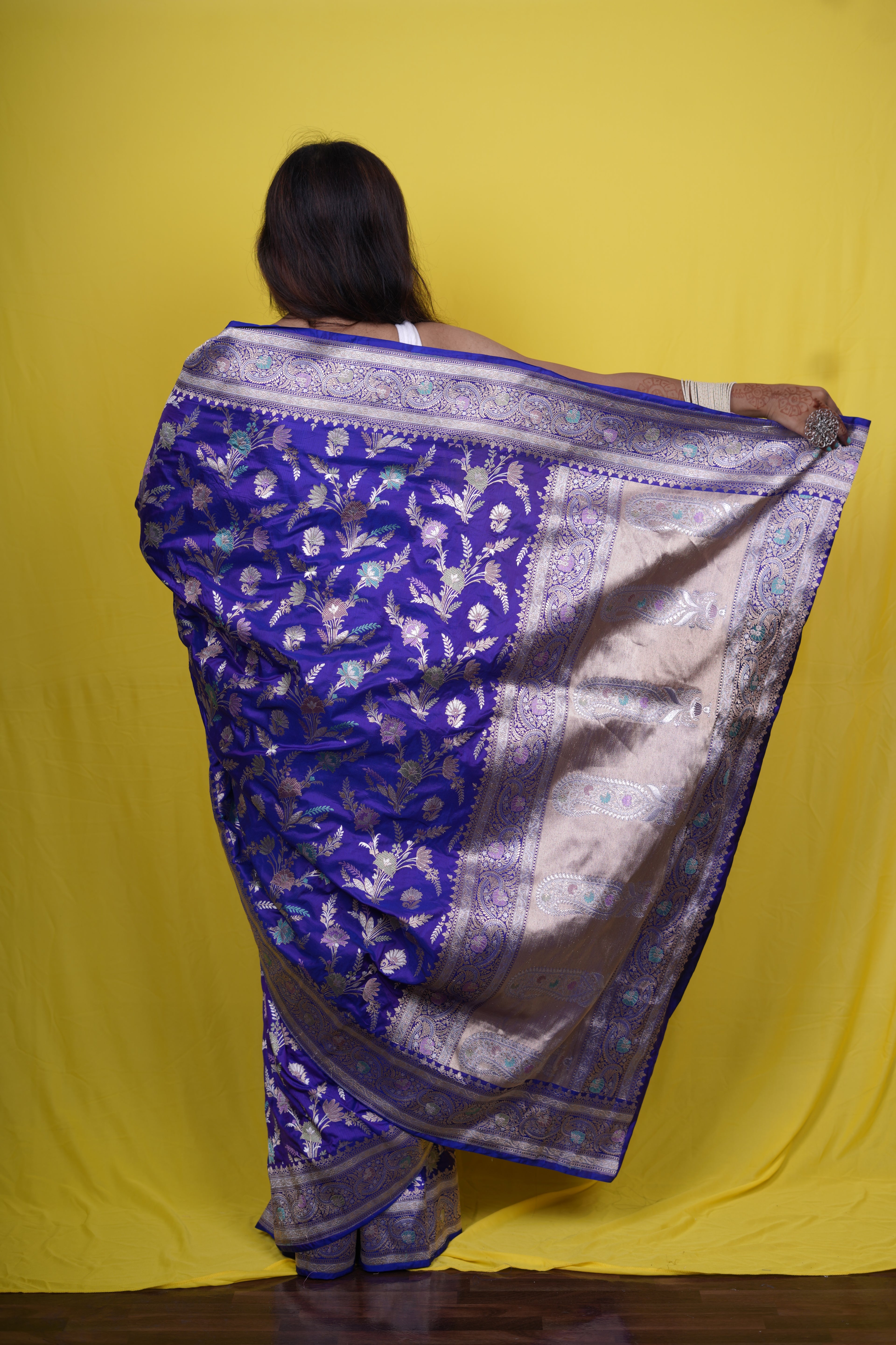 Pure Banarasi Handloom Katan Tilfi Jamdani  Saree