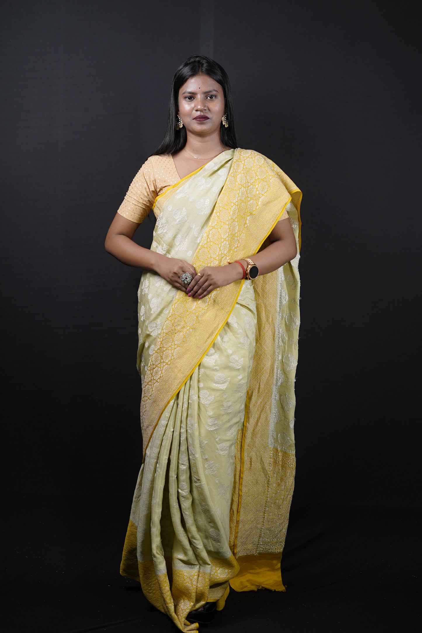 Pure Banarasi Handloom Crepe Georgette Saree