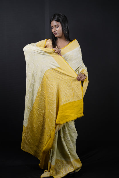 Pure Banarasi Handloom Crepe Georgette Saree