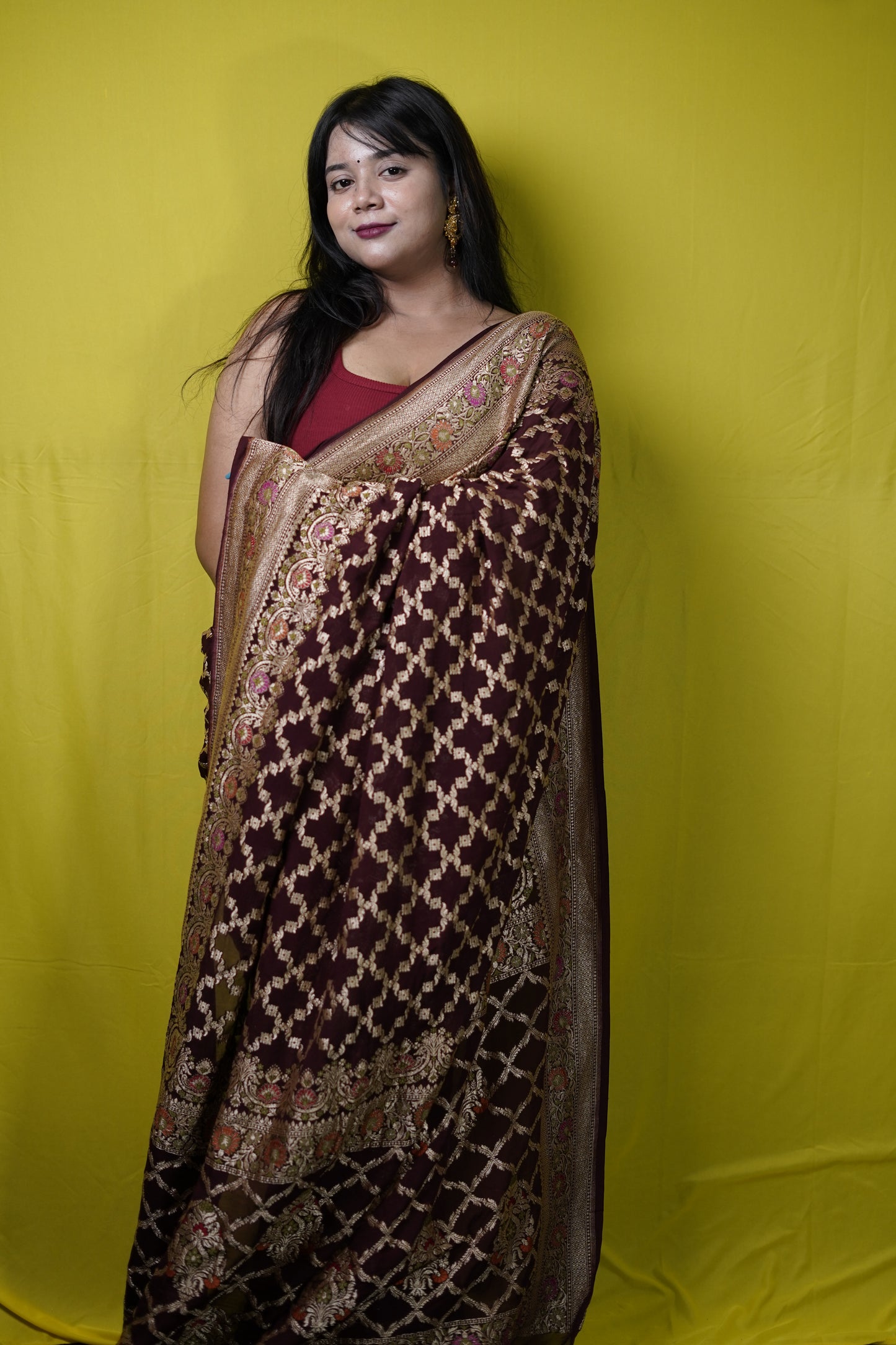Pure Banarasi Handloom Khaddi Georgette Paithni Saree