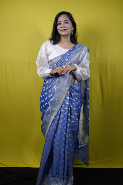 Pure Banarasi Handloom Tissue Georgette Saree
