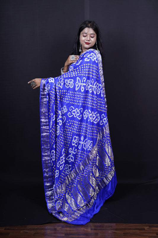 Pure Banarasi Handloom Gaji Bandhej Saree