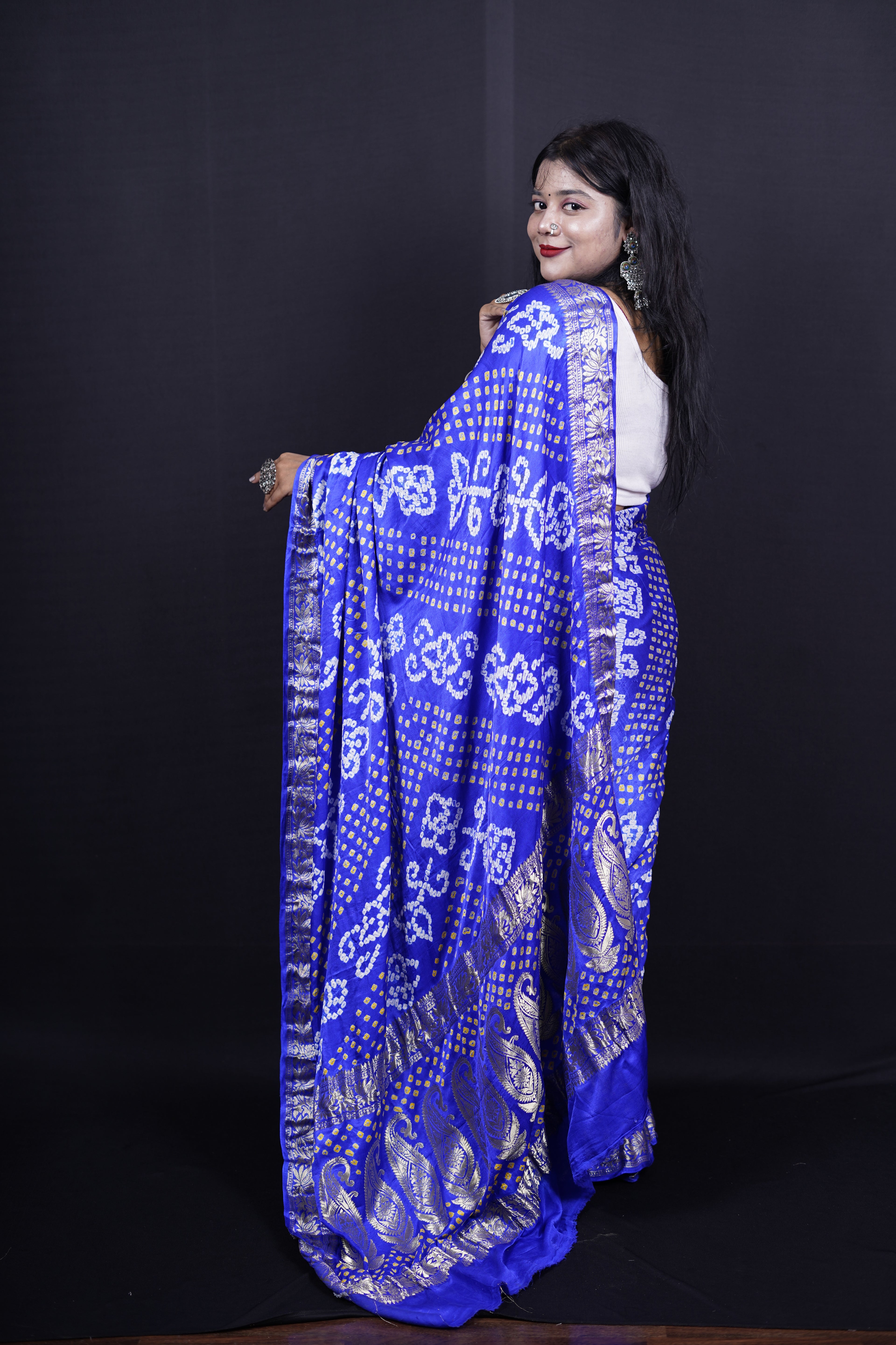 Pure Banarasi Handloom Gaji Bandhej Saree