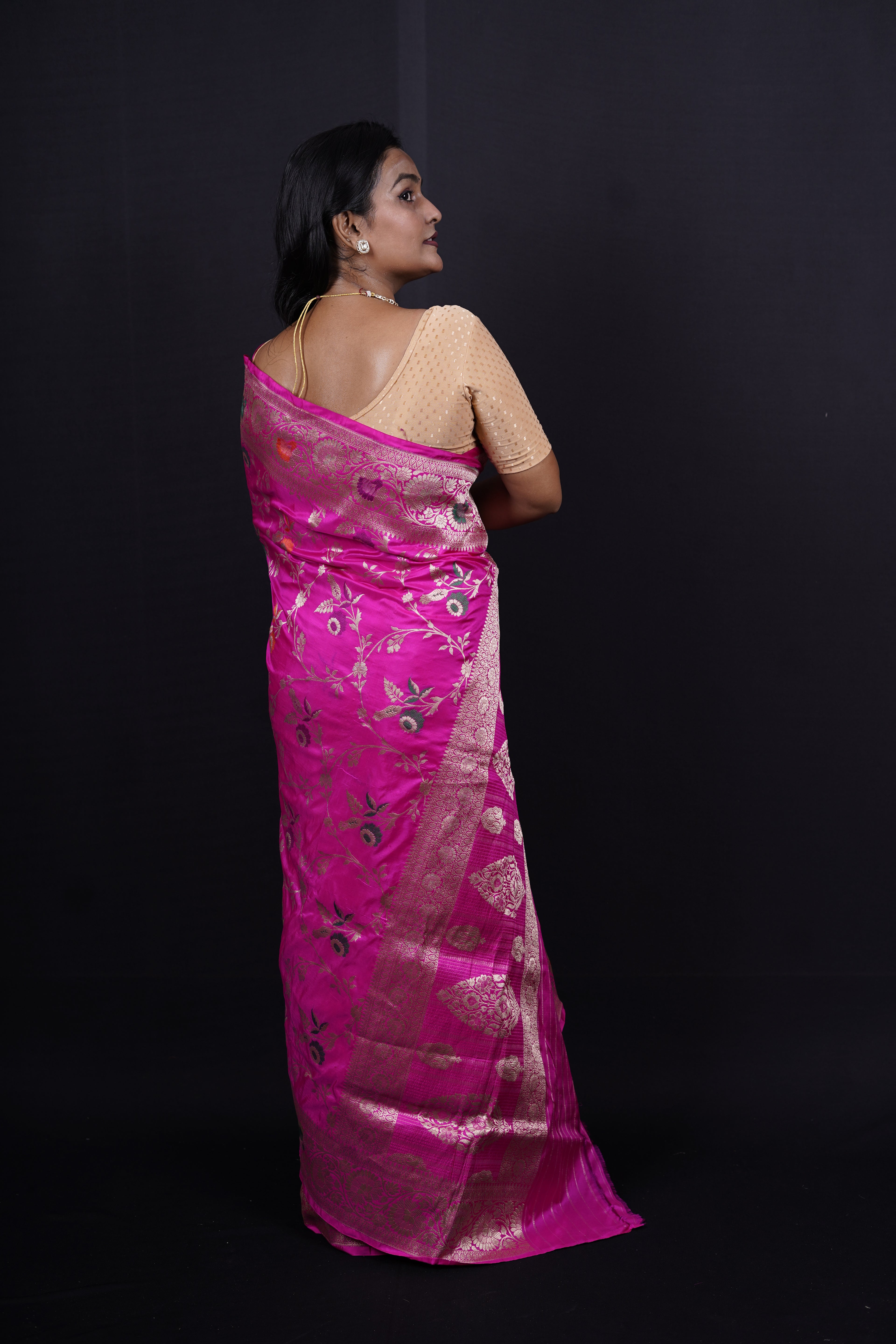 Pure Banarasi Handloom Katan Jamdani Saree