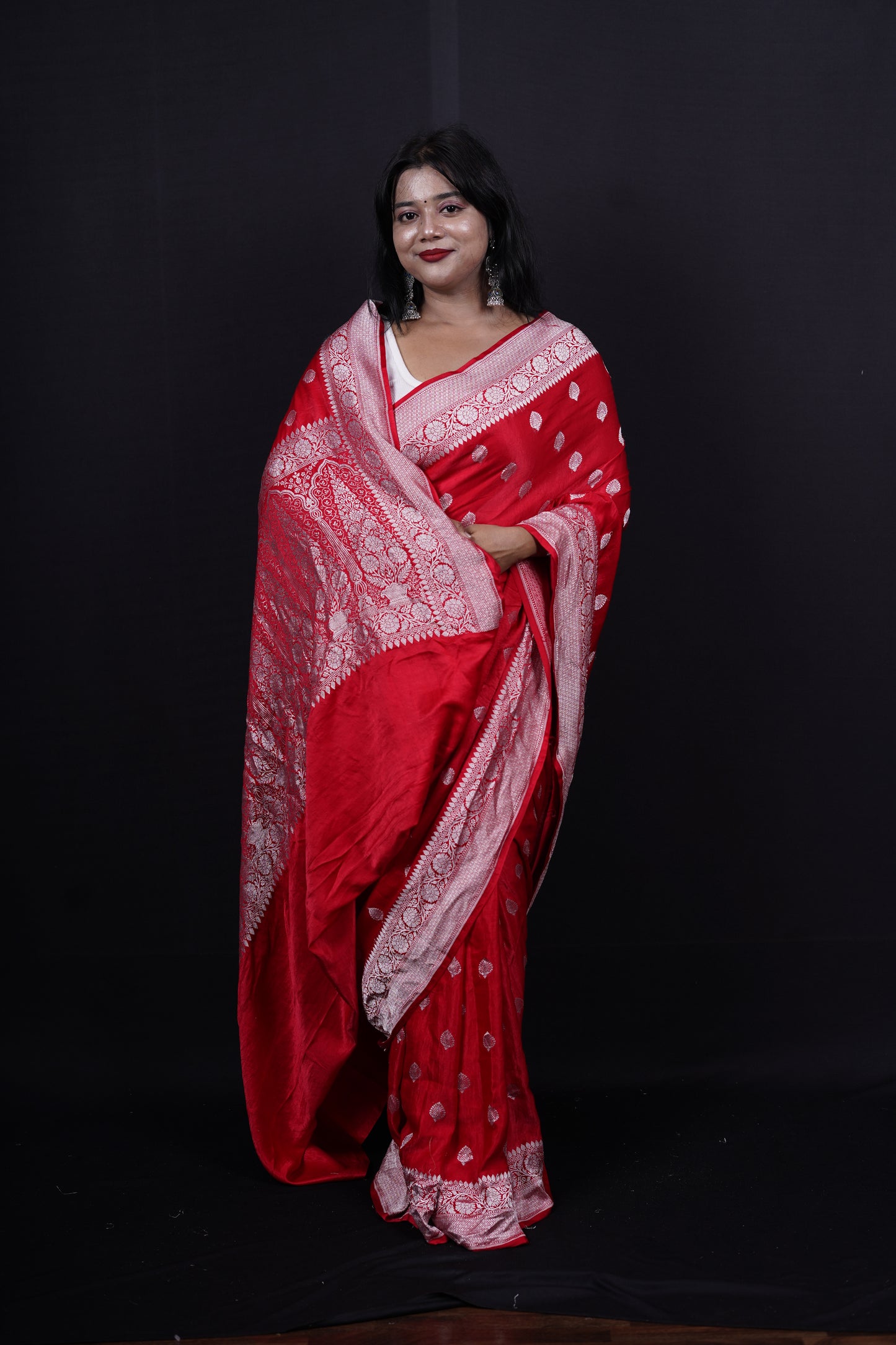Pure Banarasi Handloom Katan Mashru Saree