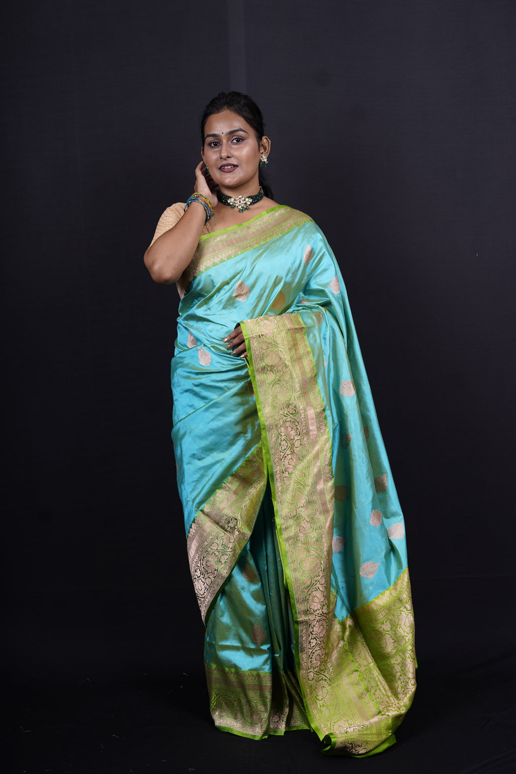 Pure Banarasi Handloom Katan Boota Saree