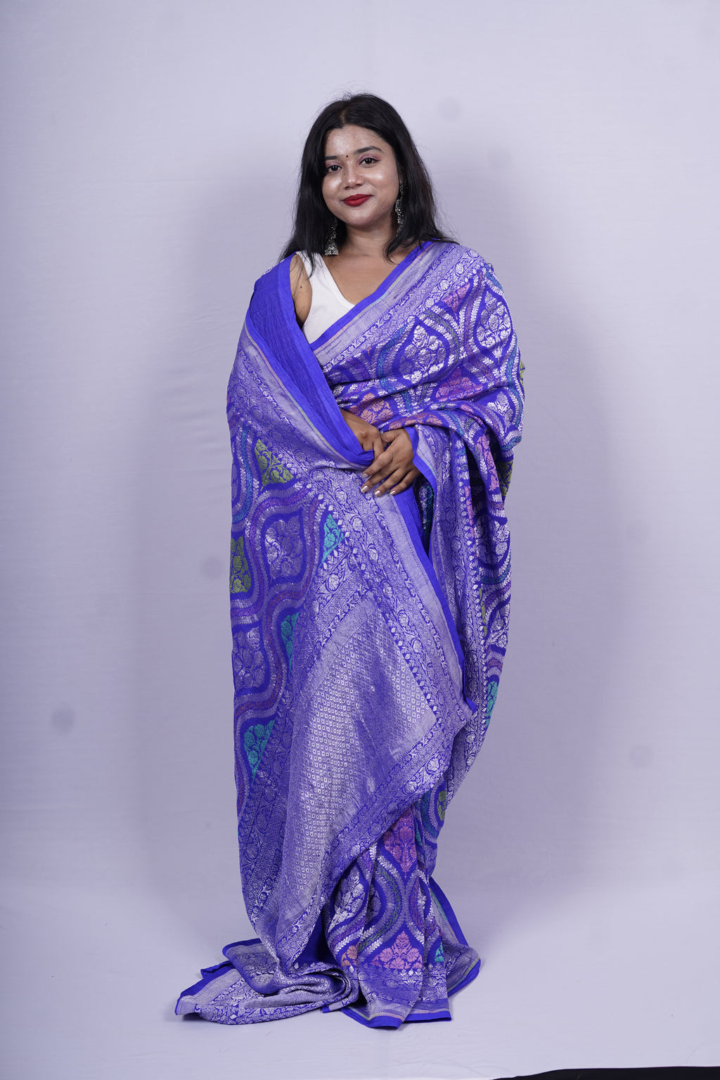 Pure Banarasi Handloom Tussar Georgette Mehraab Saree