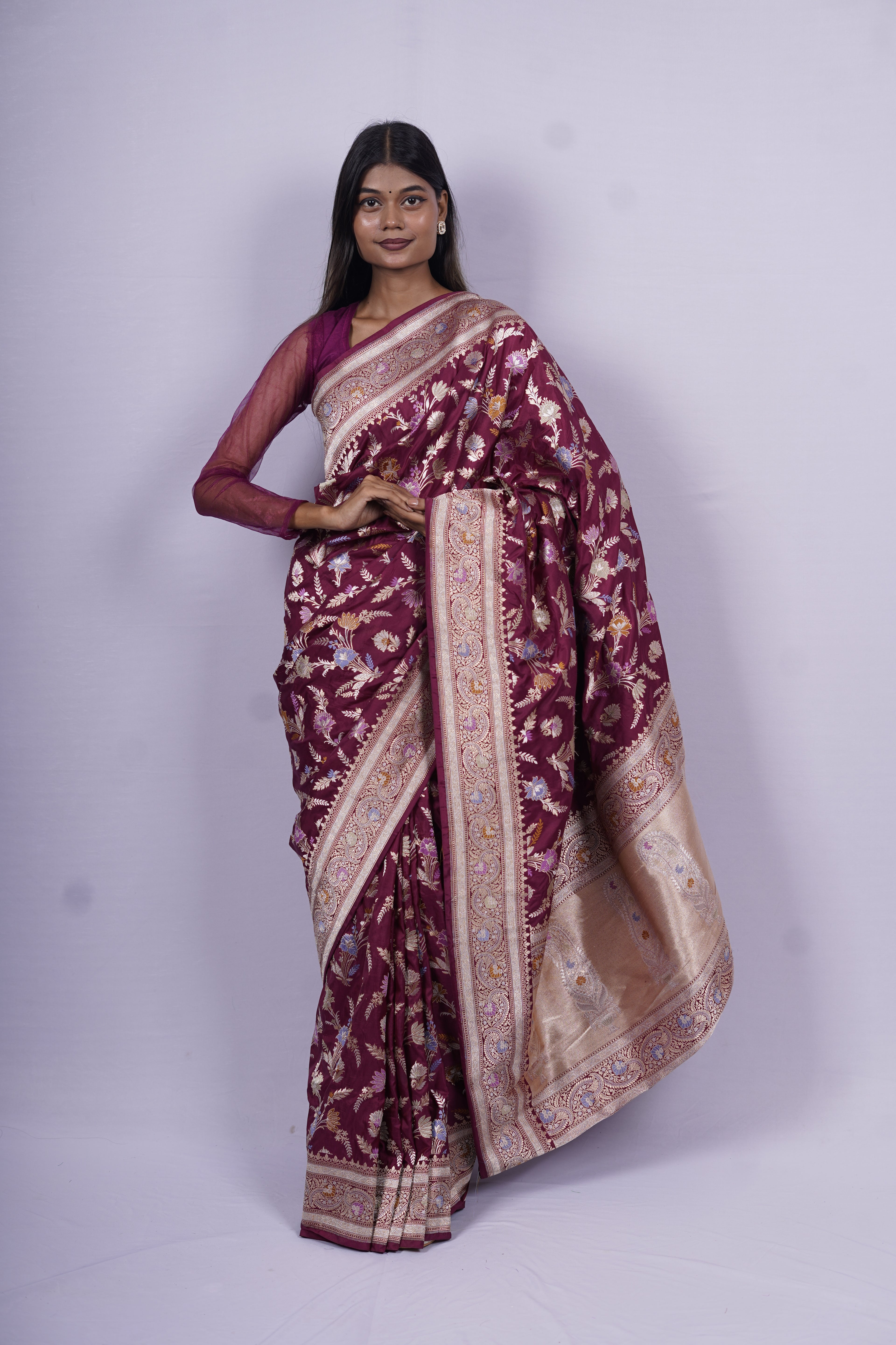 Pure Banarasi Handloom Tilfi Jamdani Saree