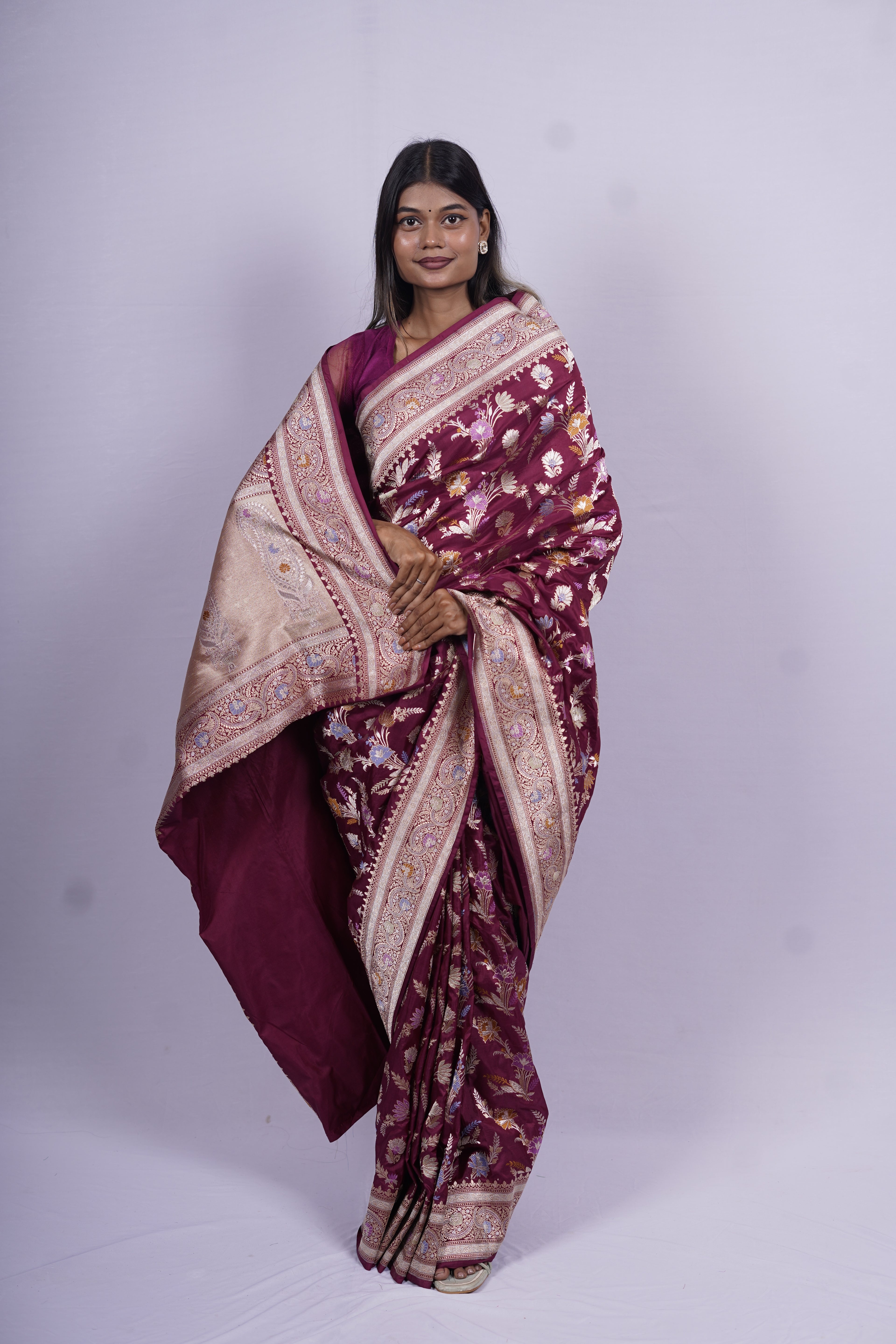 Pure Banarasi Handloom Tilfi Jamdani Saree