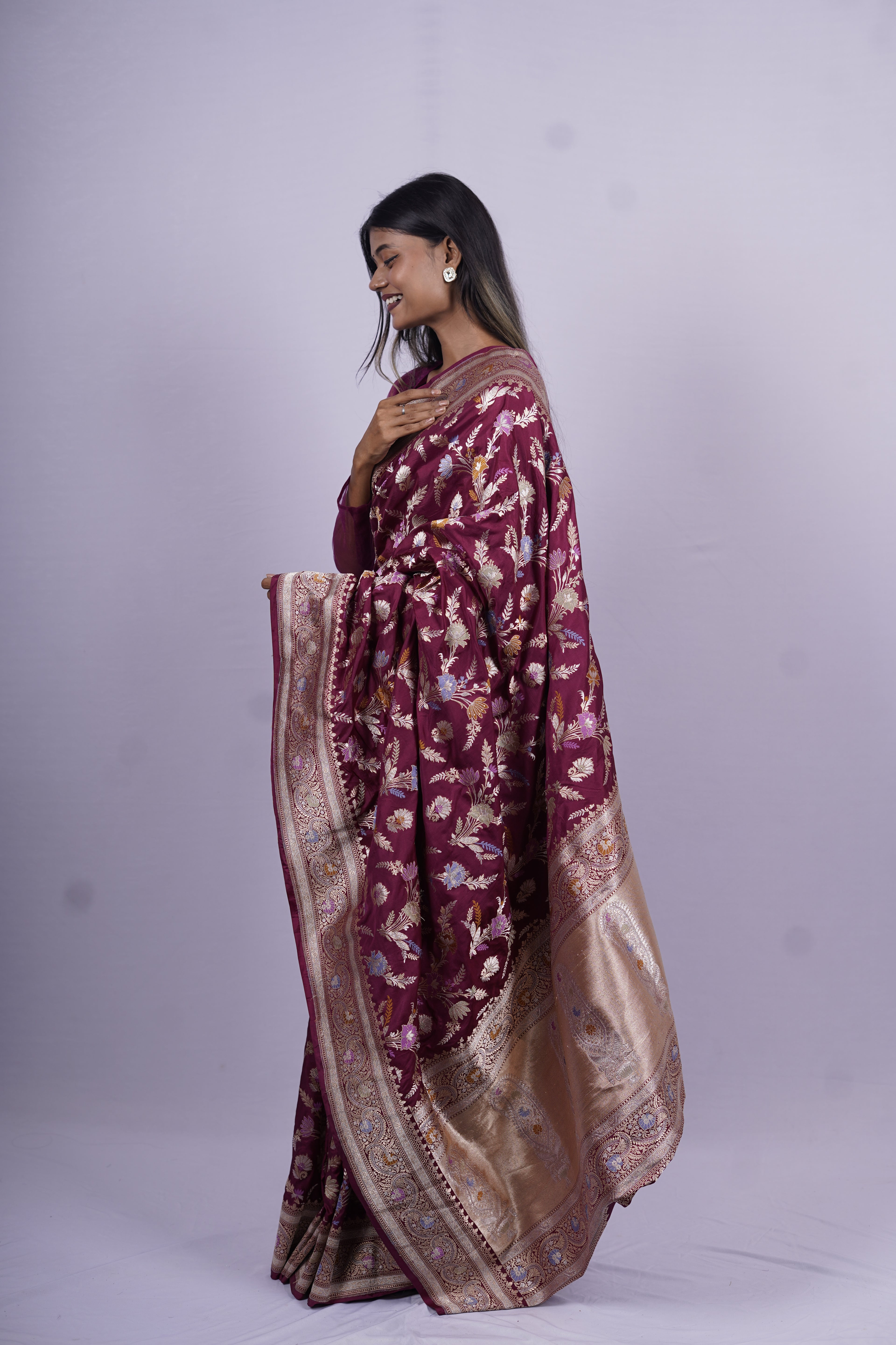 Pure Banarasi Handloom Tilfi Jamdani Saree
