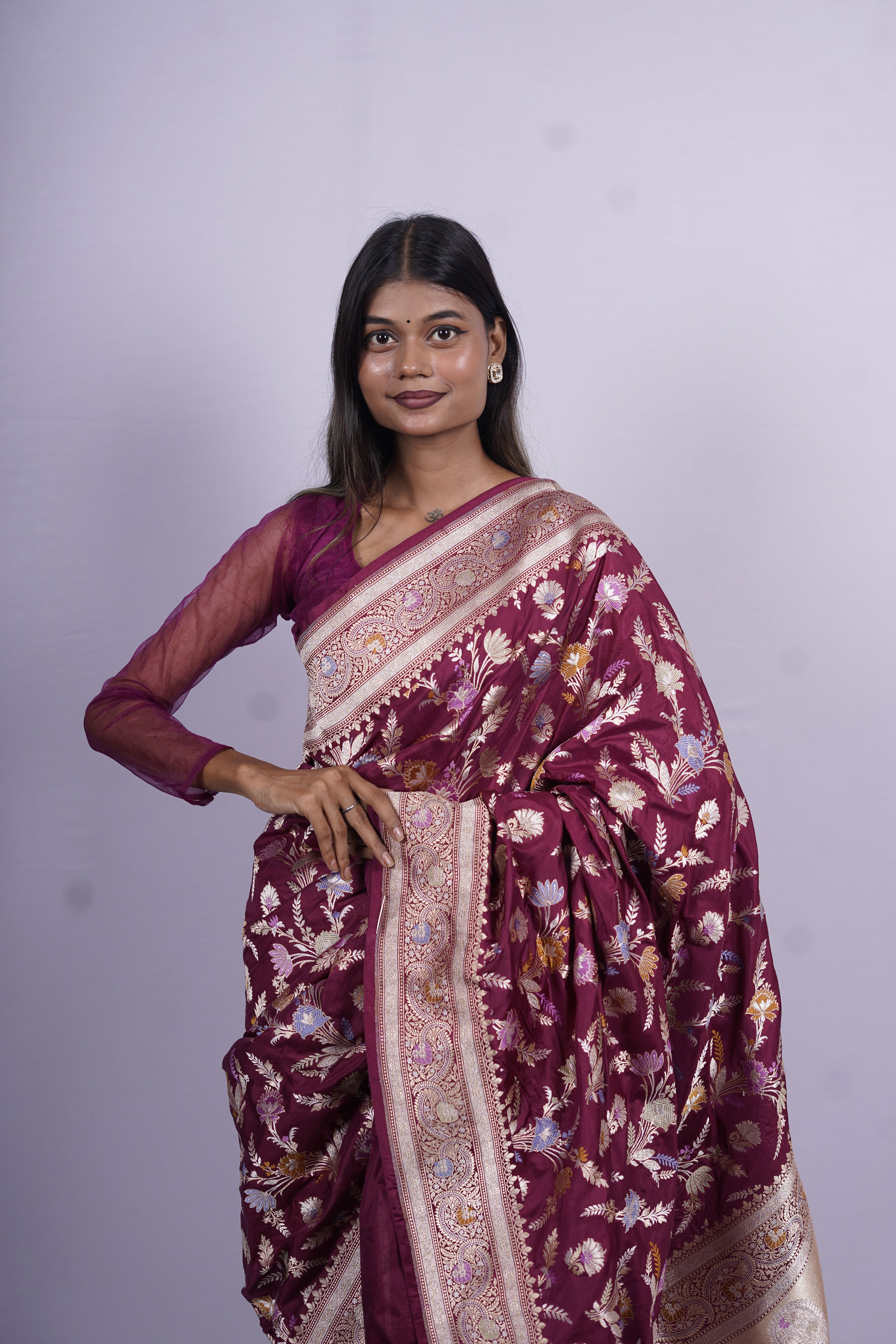 Pure Banarasi Handloom Tilfi Jamdani Saree