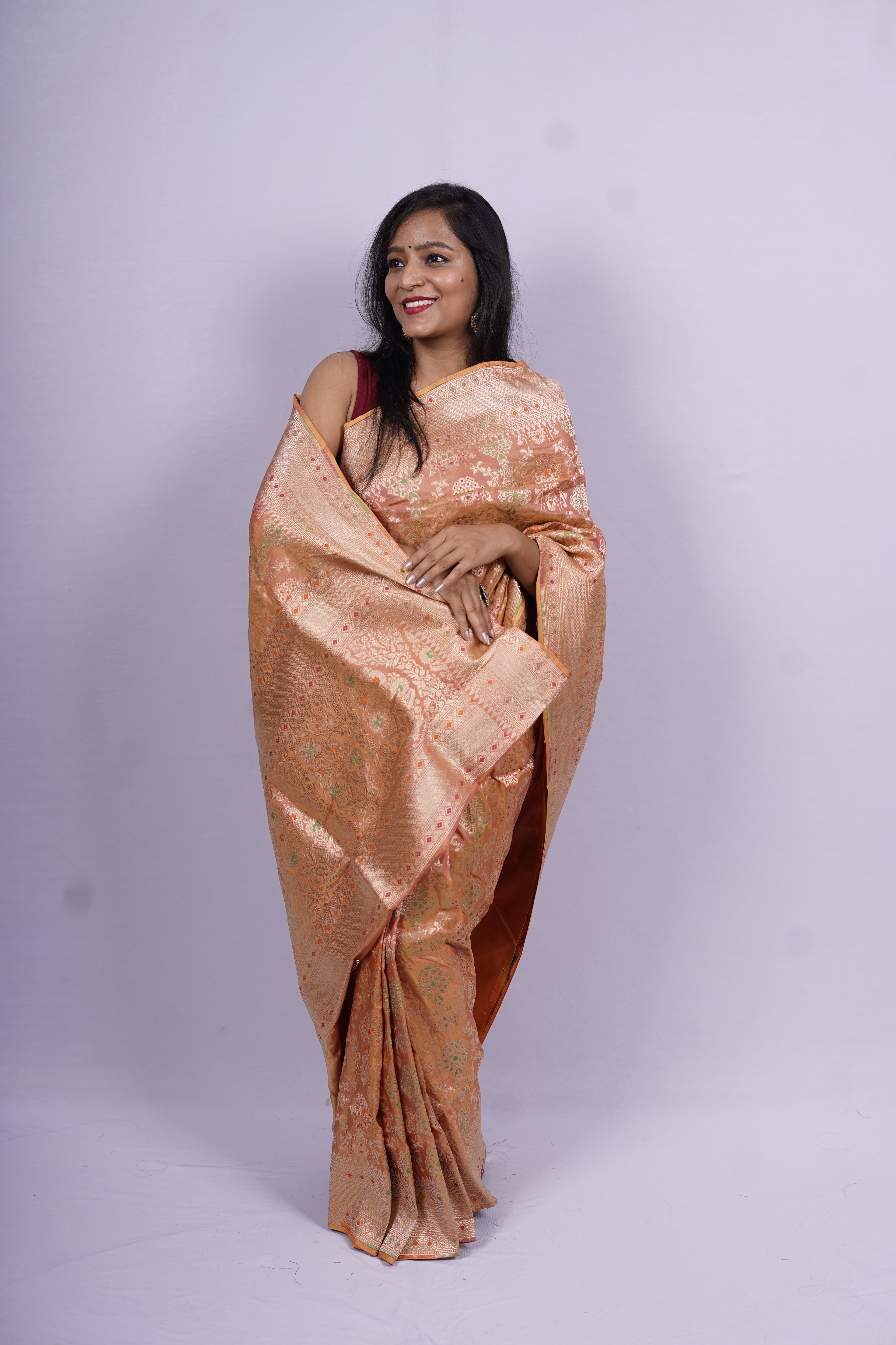 Pure Banarasi Handloom Katan Tilfi Jamdani Saree