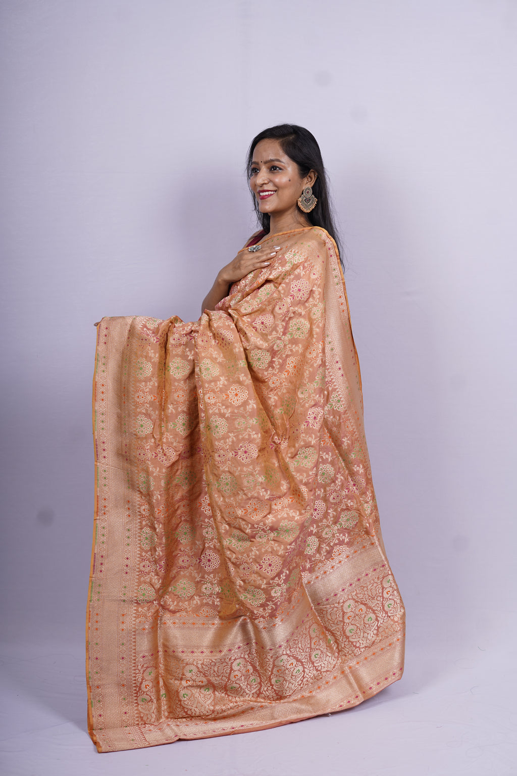Pure Banarasi Handloom Katan Tilfi Jamdani Saree