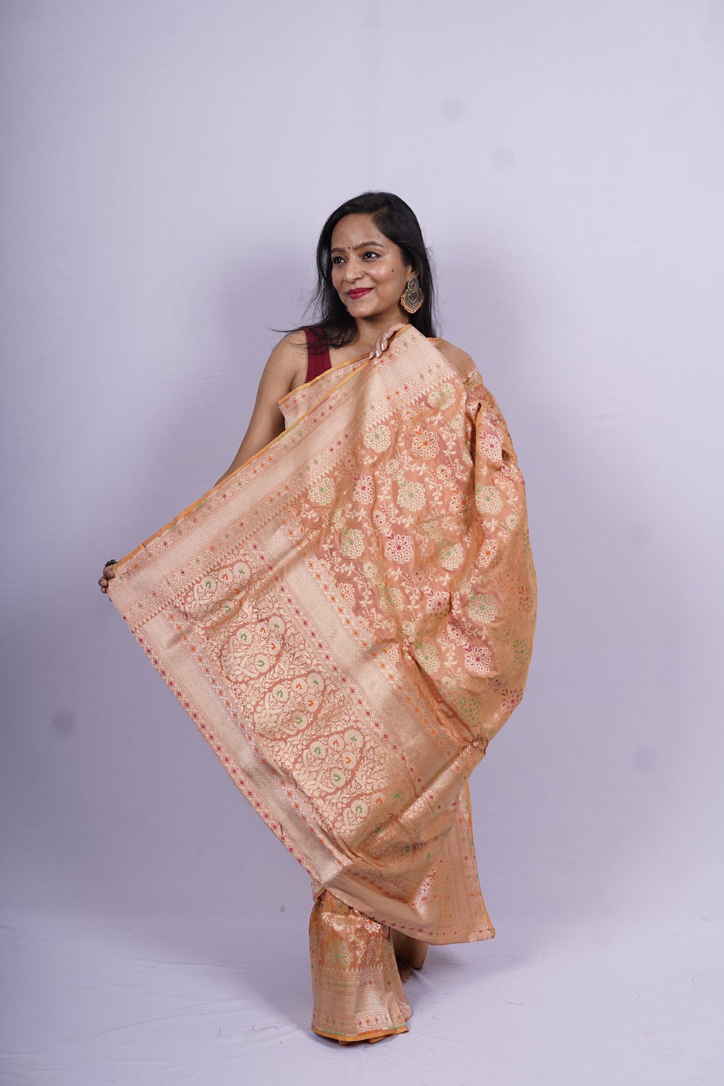 Pure Banarasi Handloom Katan Tilfi Jamdani Saree