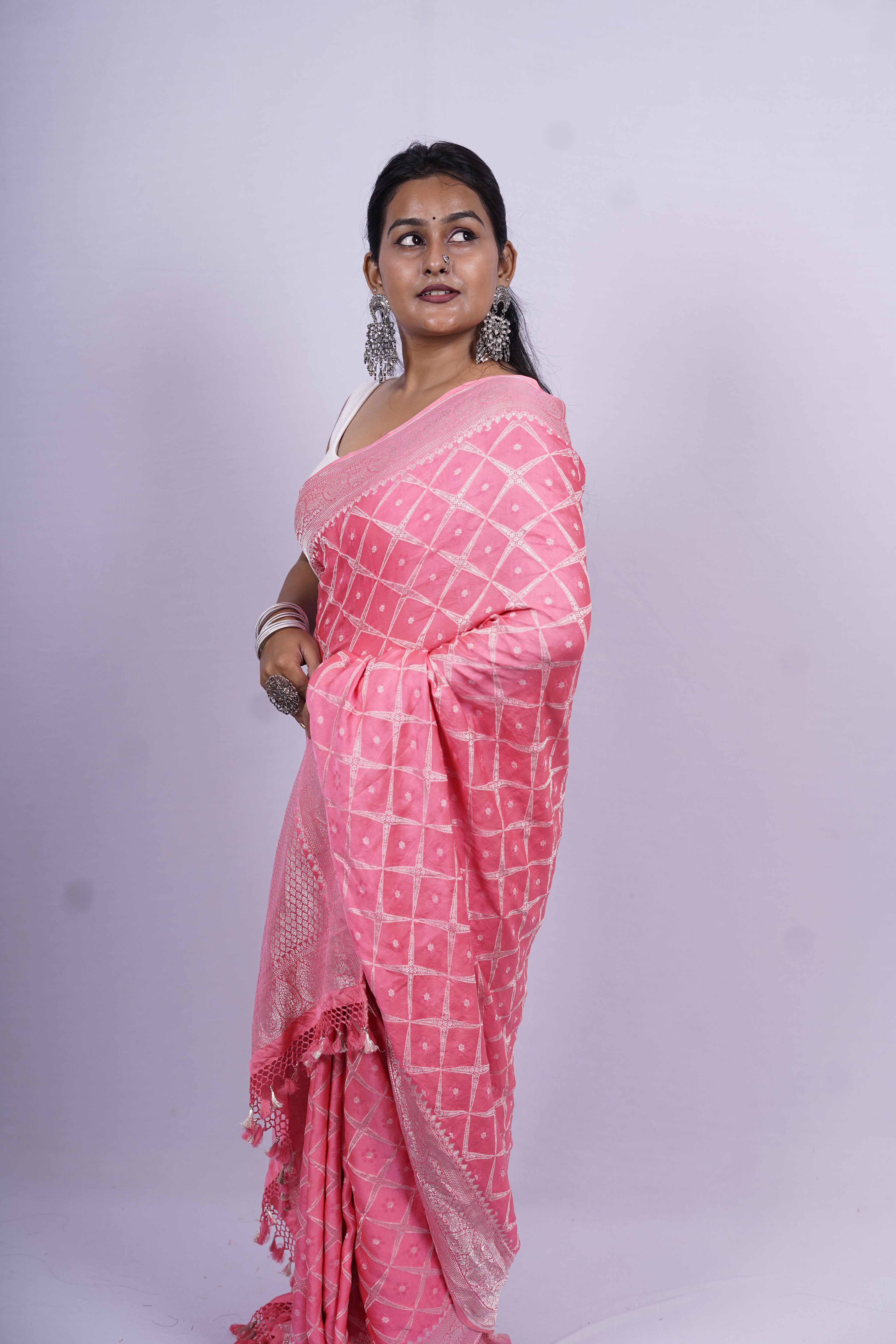 Pure Banarasi Handloom Katan Mashru Saree