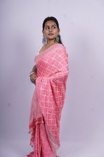 Pure Banarasi Handloom Katan Mashru Saree
