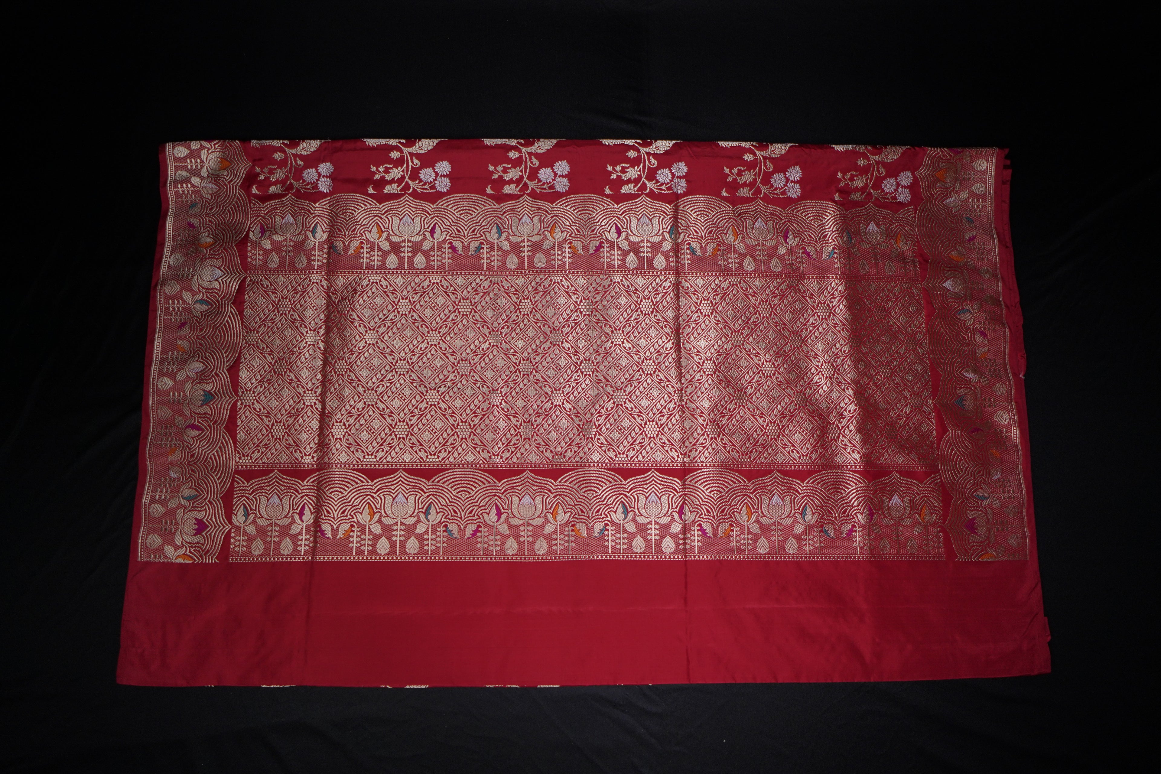Pure Banarasi Handloom Katan Kadhwa Tilfi Jangla Saree