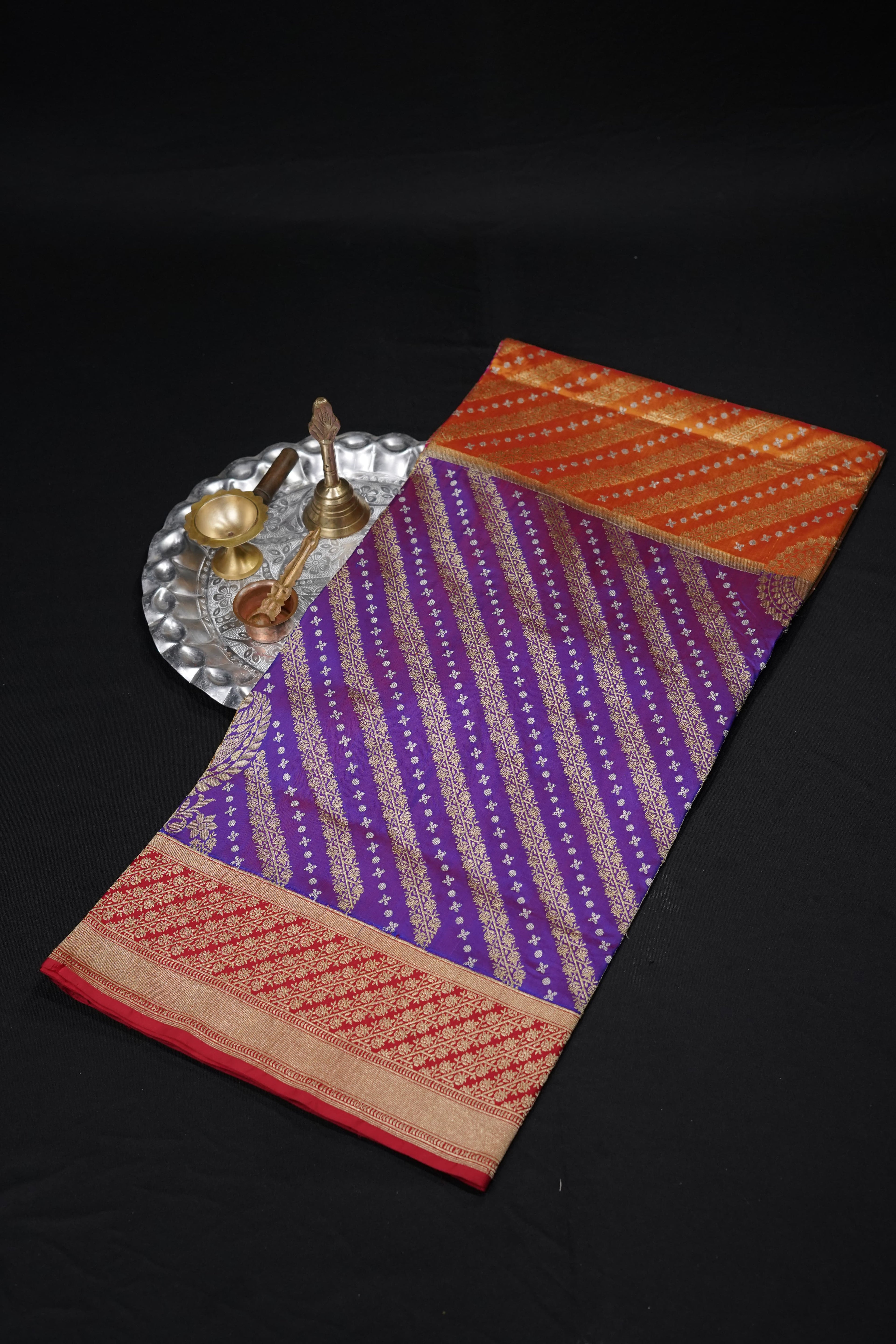 Pure Banarasi Handloom Katan Rangkaat Saree