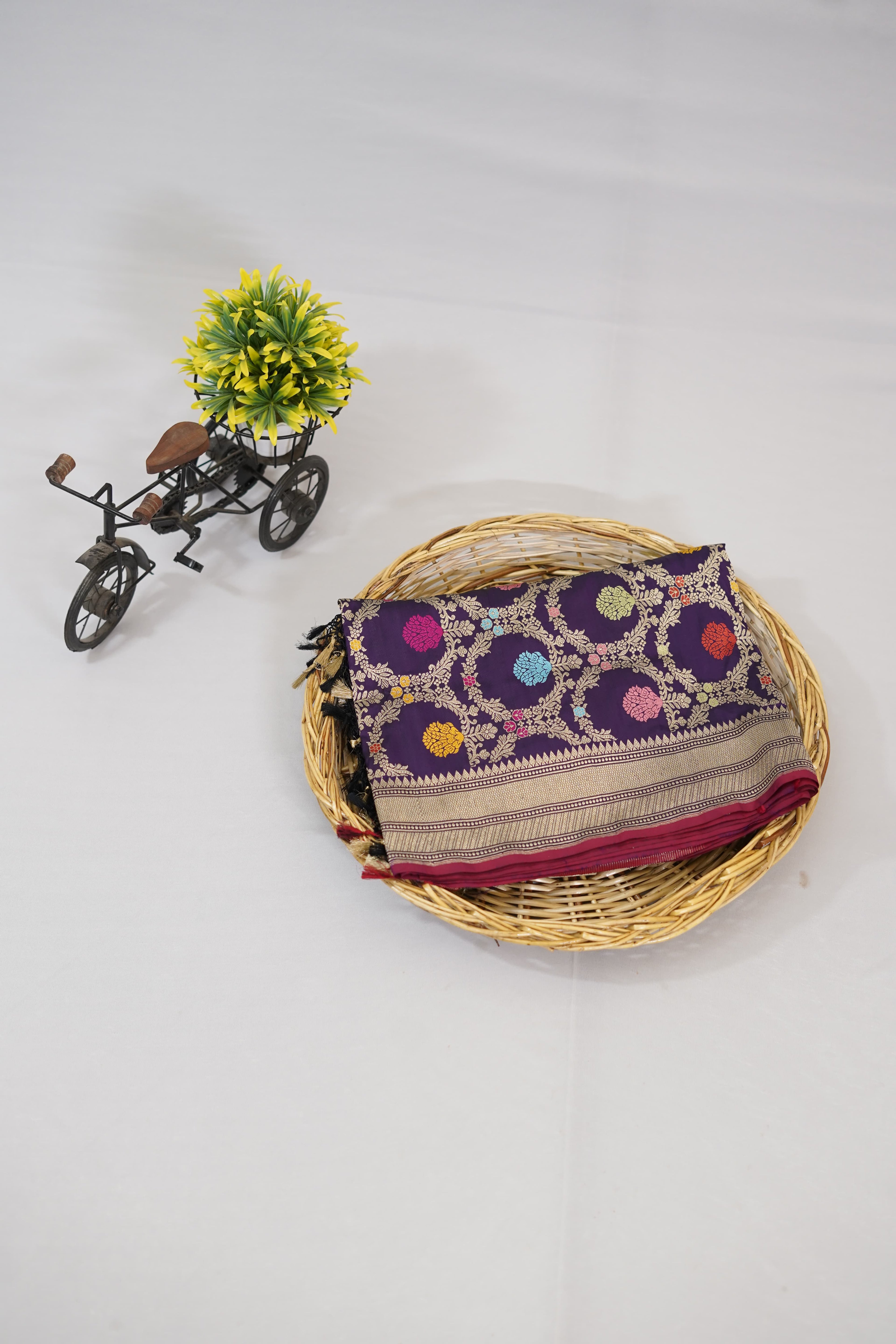 Pure Banarasi Handloom Katan Kadhwa Tilfi Jangla Saree