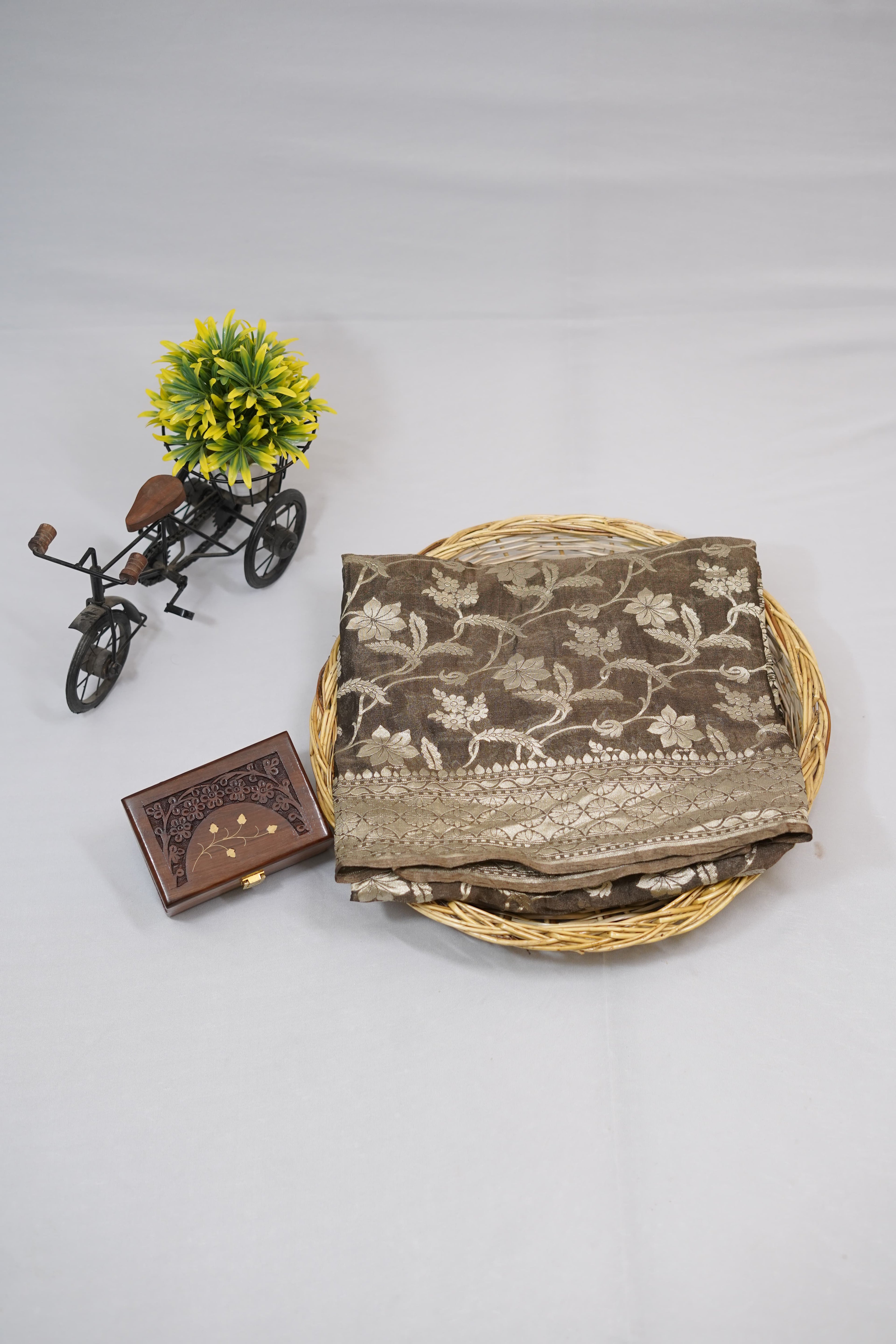 Pure Banarasi Handloom Khaddi Georgette Tissue Saree