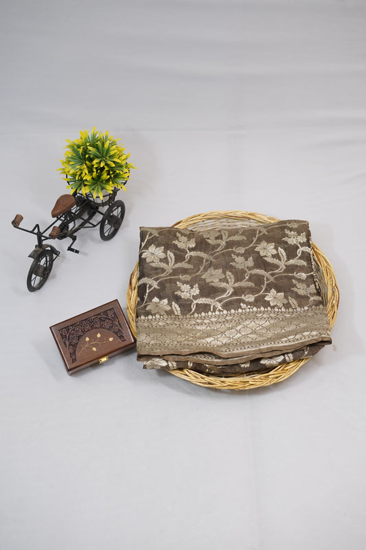 Pure Banarasi Handloom Khaddi Georgette Tissue Saree