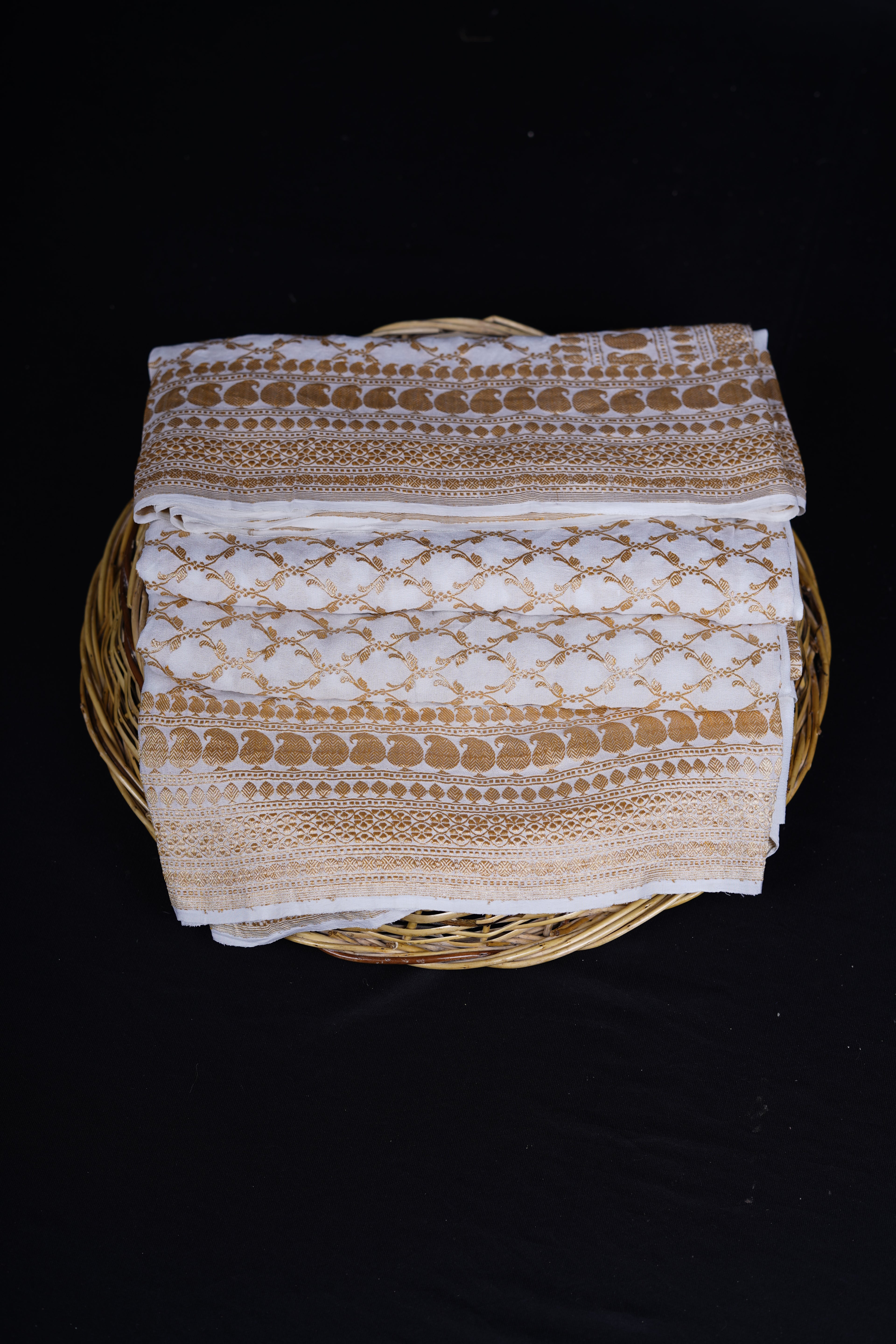 Pure Banarasi Handloom Khaddi Georgette Real Zari Jangla Saree