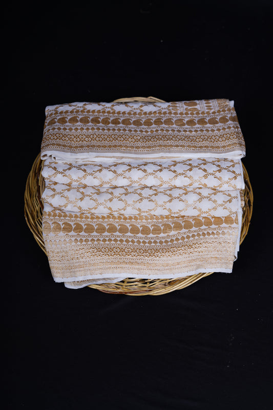Pure Banarasi Handloom Khaddi Georgette Real Zari Jangla Saree