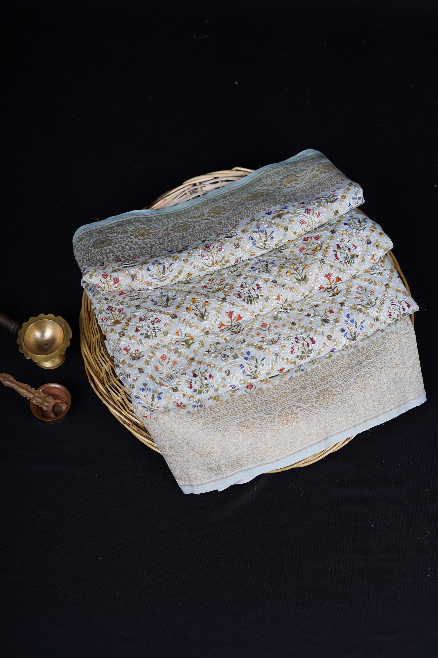 Pure Banarasi Handloom Khaddi Georgette Chikankari Saree