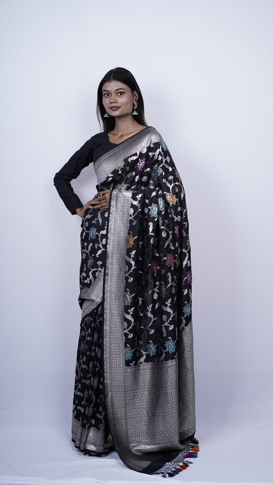 Pure Banarasi Handloom Khaddi Georgette Jamdani Saree