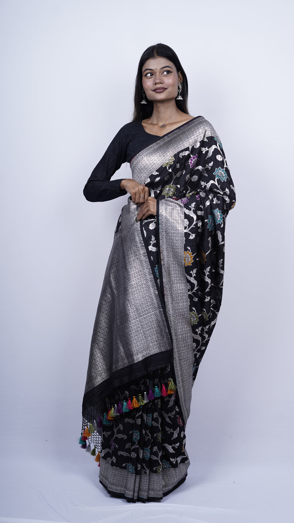 Pure Banarasi Handloom Khaddi Georgette Jamdani Saree