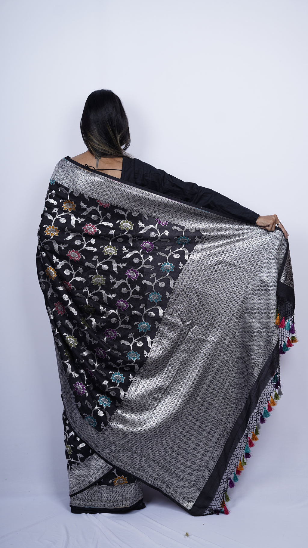 Pure Banarasi Handloom Khaddi Georgette Jamdani Saree