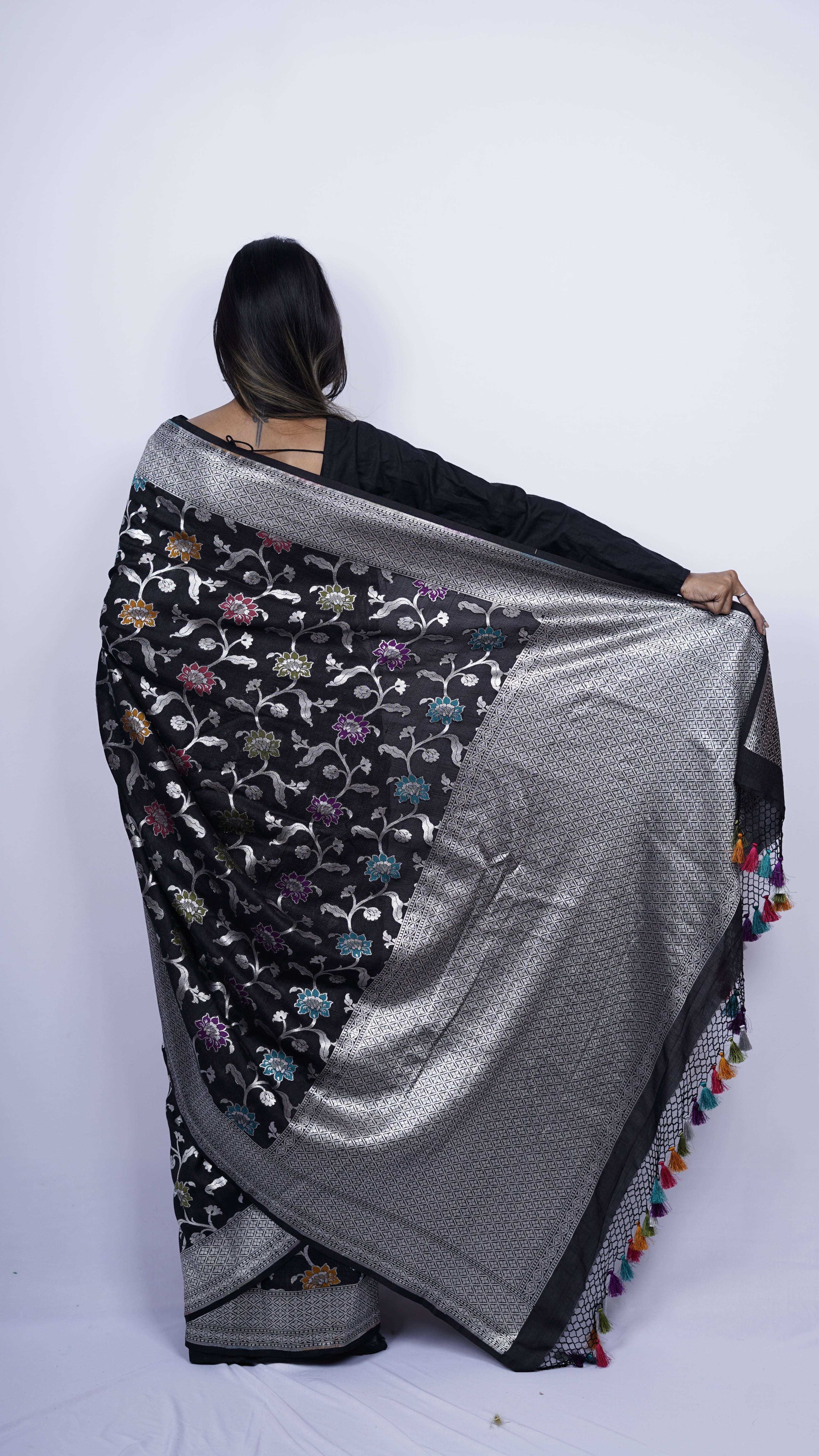 Pure Banarasi Handloom Khaddi Georgette Jamdani Saree