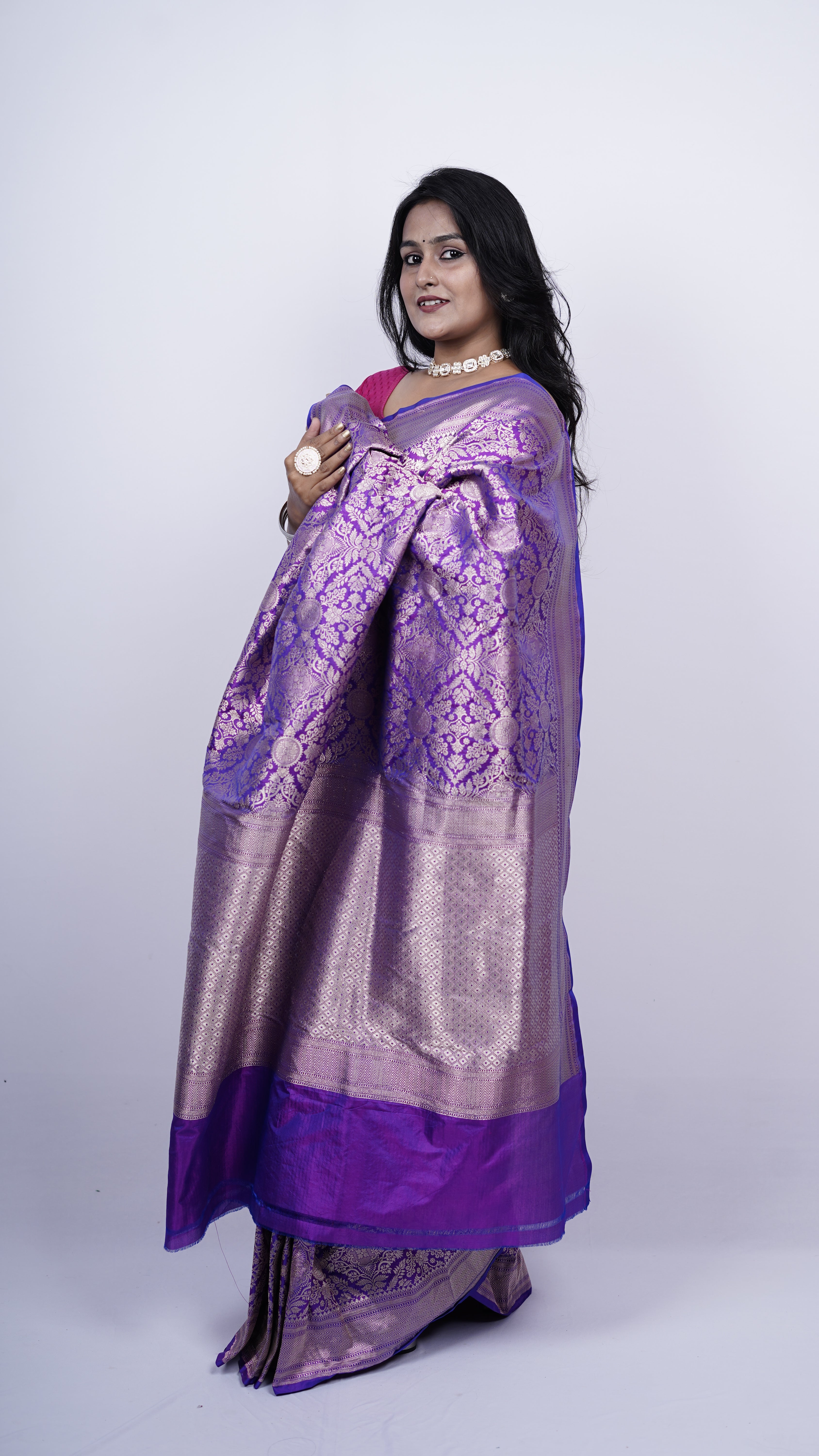 Pure Banarasi Handloom Katan Brocade Saree