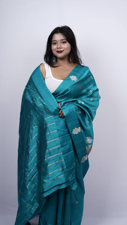 Pure Banarasi Handloom  Katan Raw mango Saree