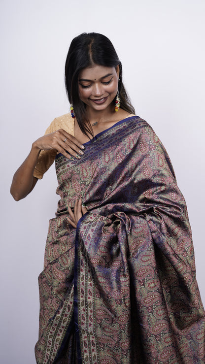 Pure Banarasi Handloom Katan Jamawar Saree