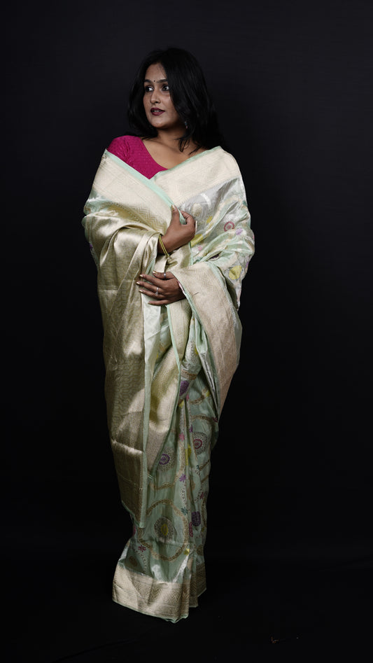 Pure Banarasi Handloom Tissue Katan Saree