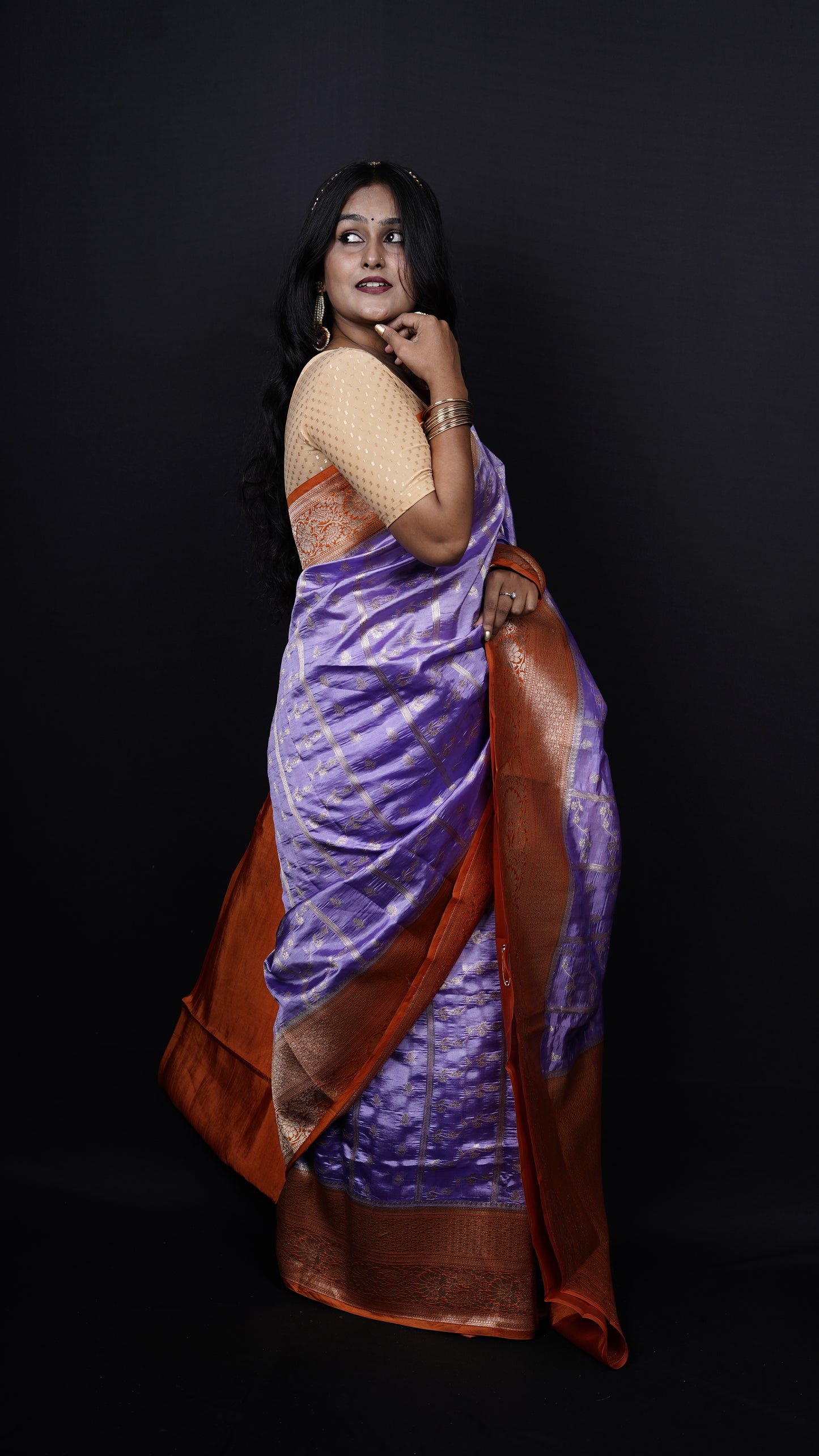 Pure Banarasi Handloom Tissue Katan Raw mango Saree