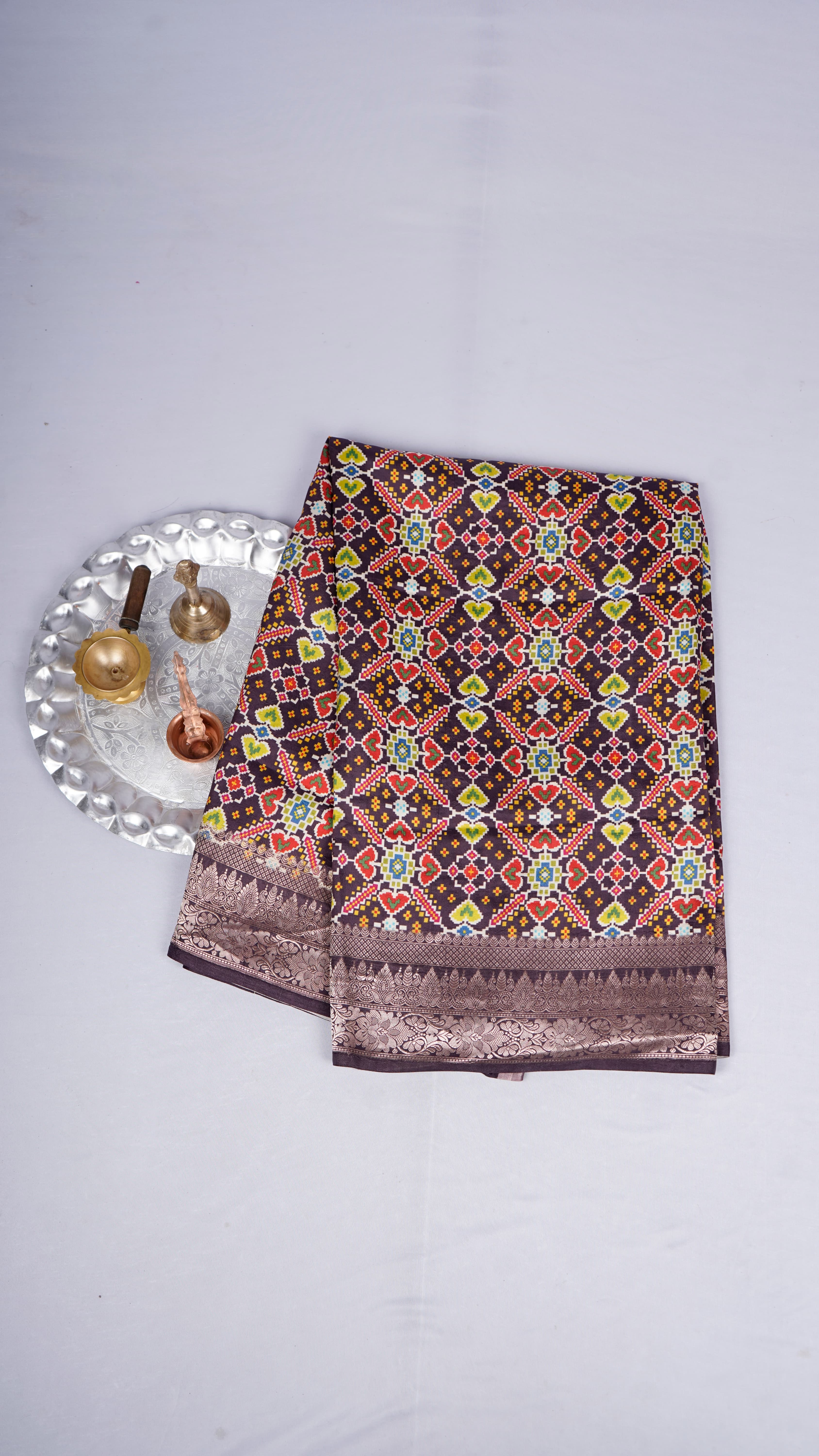 Pure Banarasi Handloom Katan Pocham Palli Saree
