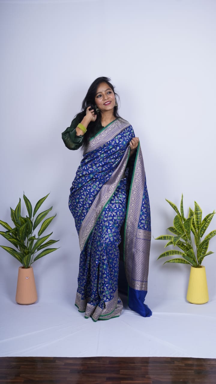 Pure Banarasi Handloom Katan Georgette Saree
