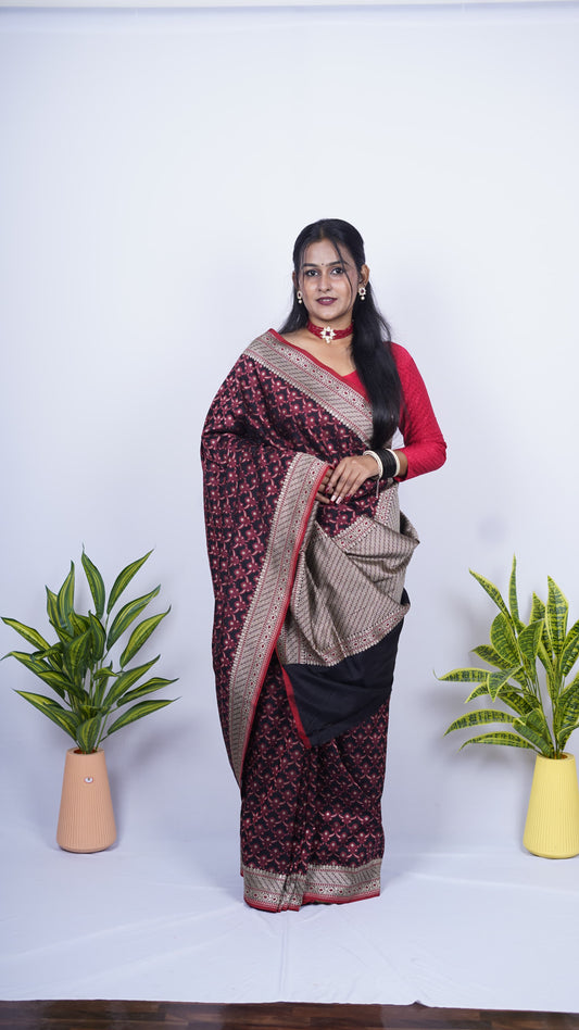 Pure Banarasi Handloom Katan Georgette Saree