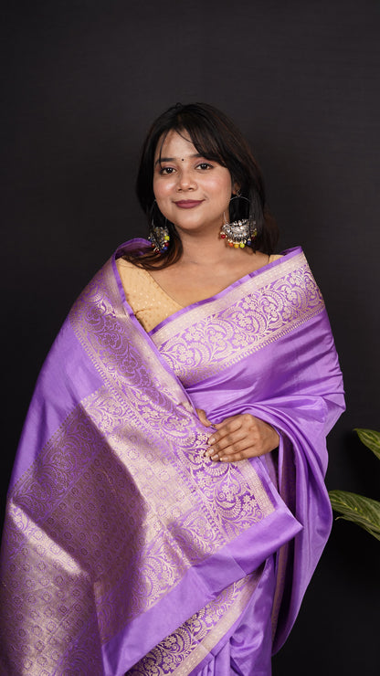 Pure Banarasi Handloom Katan Valkalam Saree