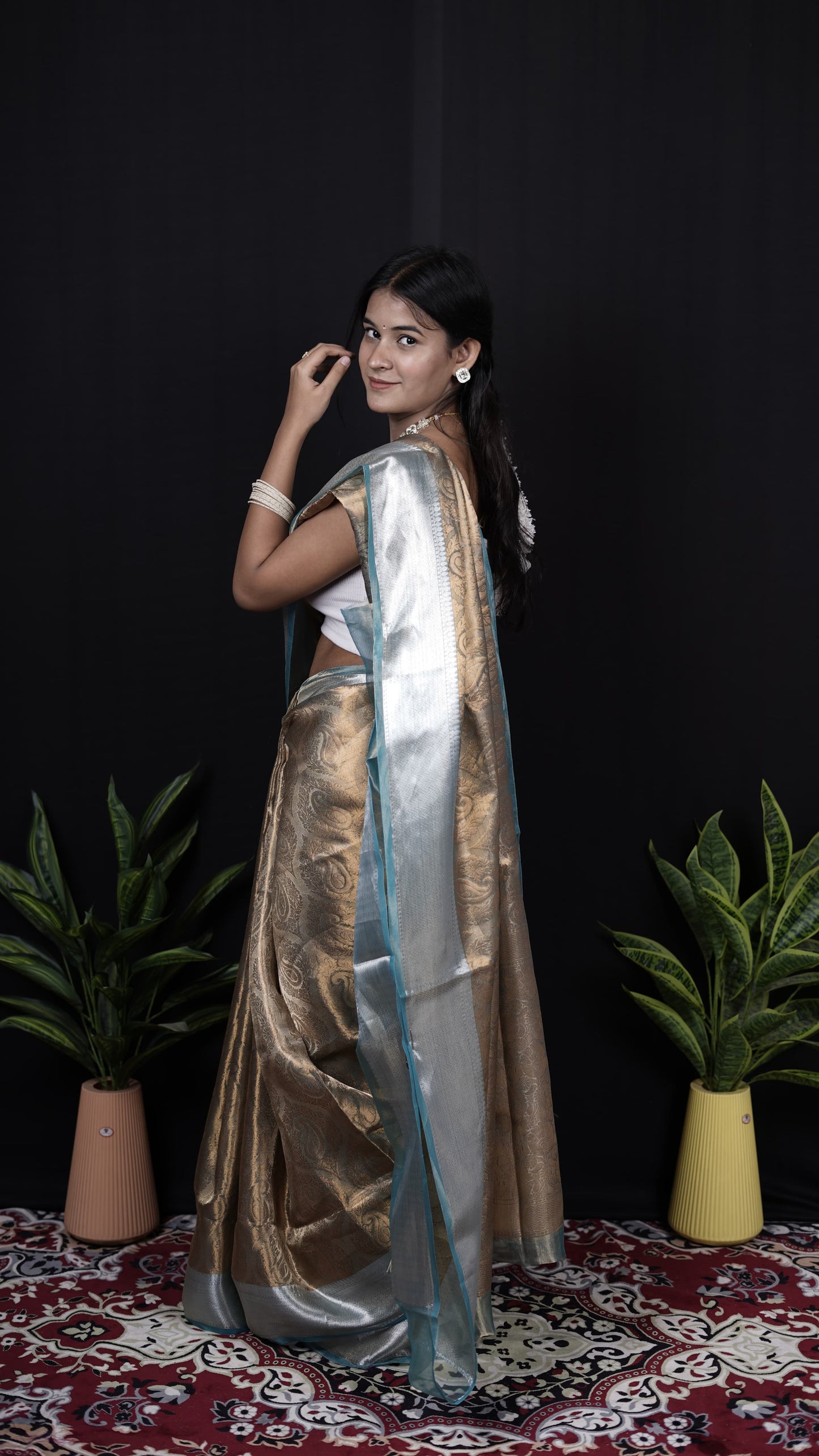 Pure Banarasi Handloom Tissue Brocade Saree