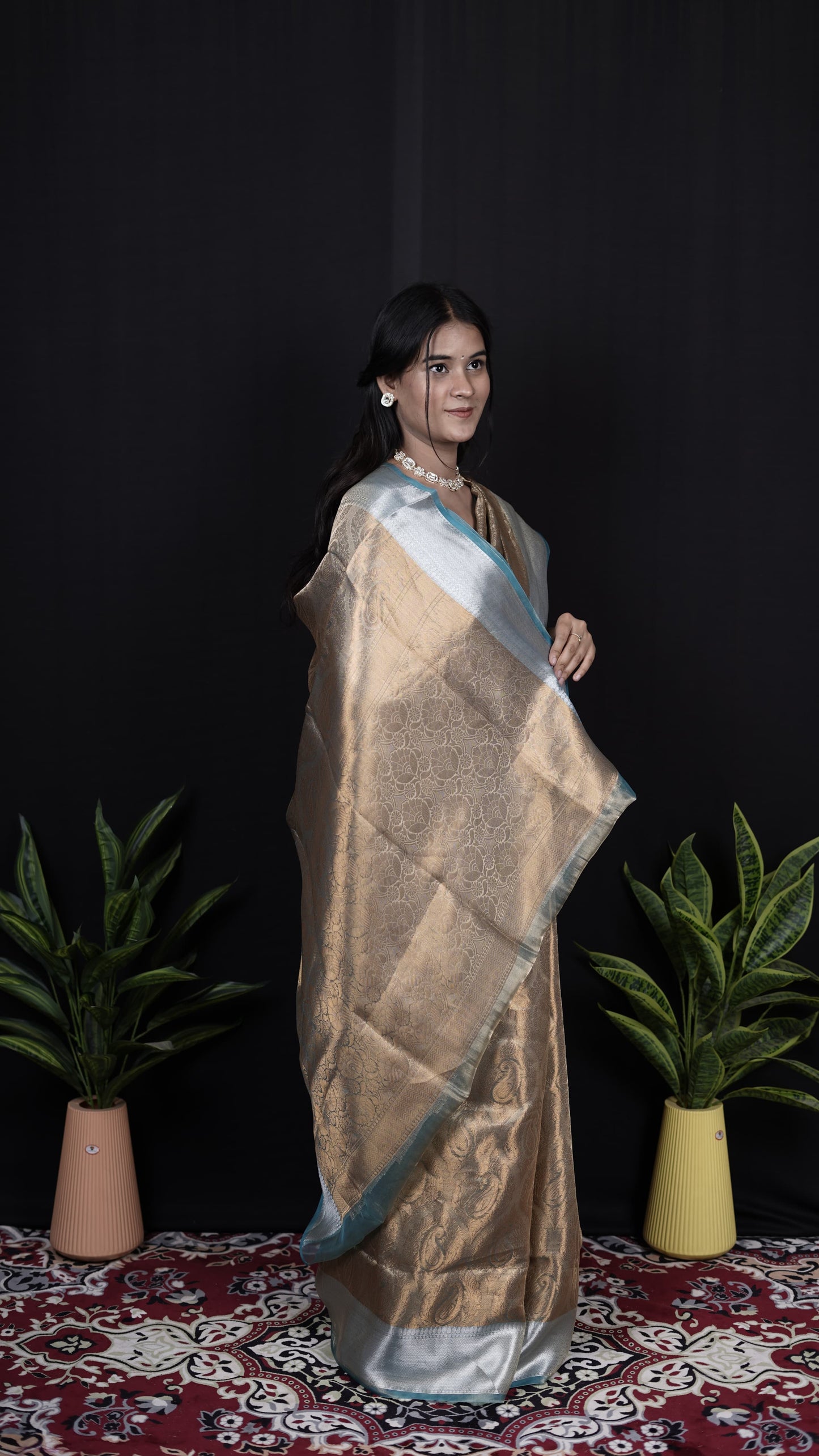 Pure Banarasi Handloom Tissue Brocade Saree