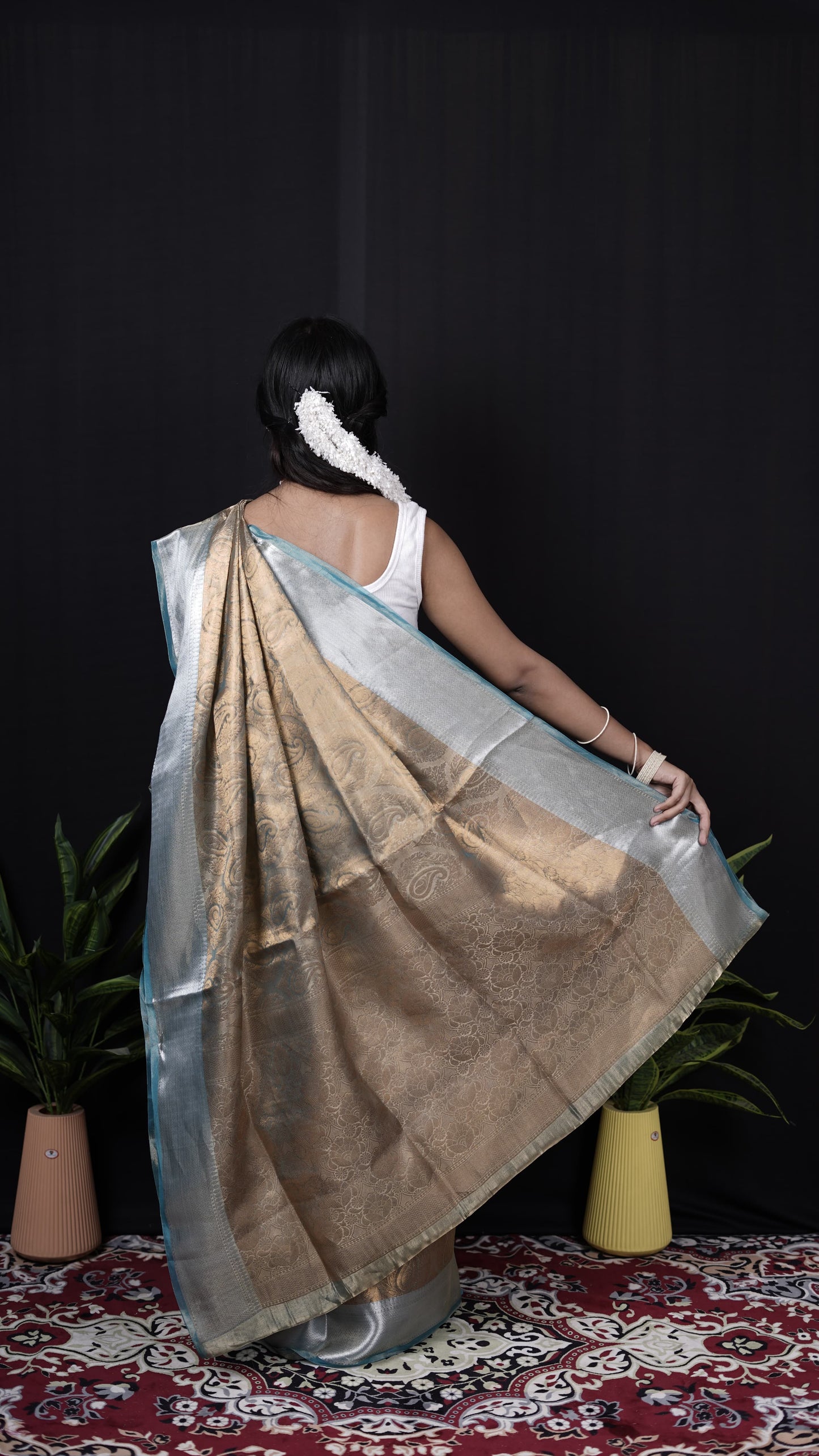 Pure Banarasi Handloom Tissue Brocade Saree