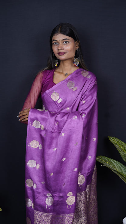 Pure Banarasi Handloom Mashru Designer Saree